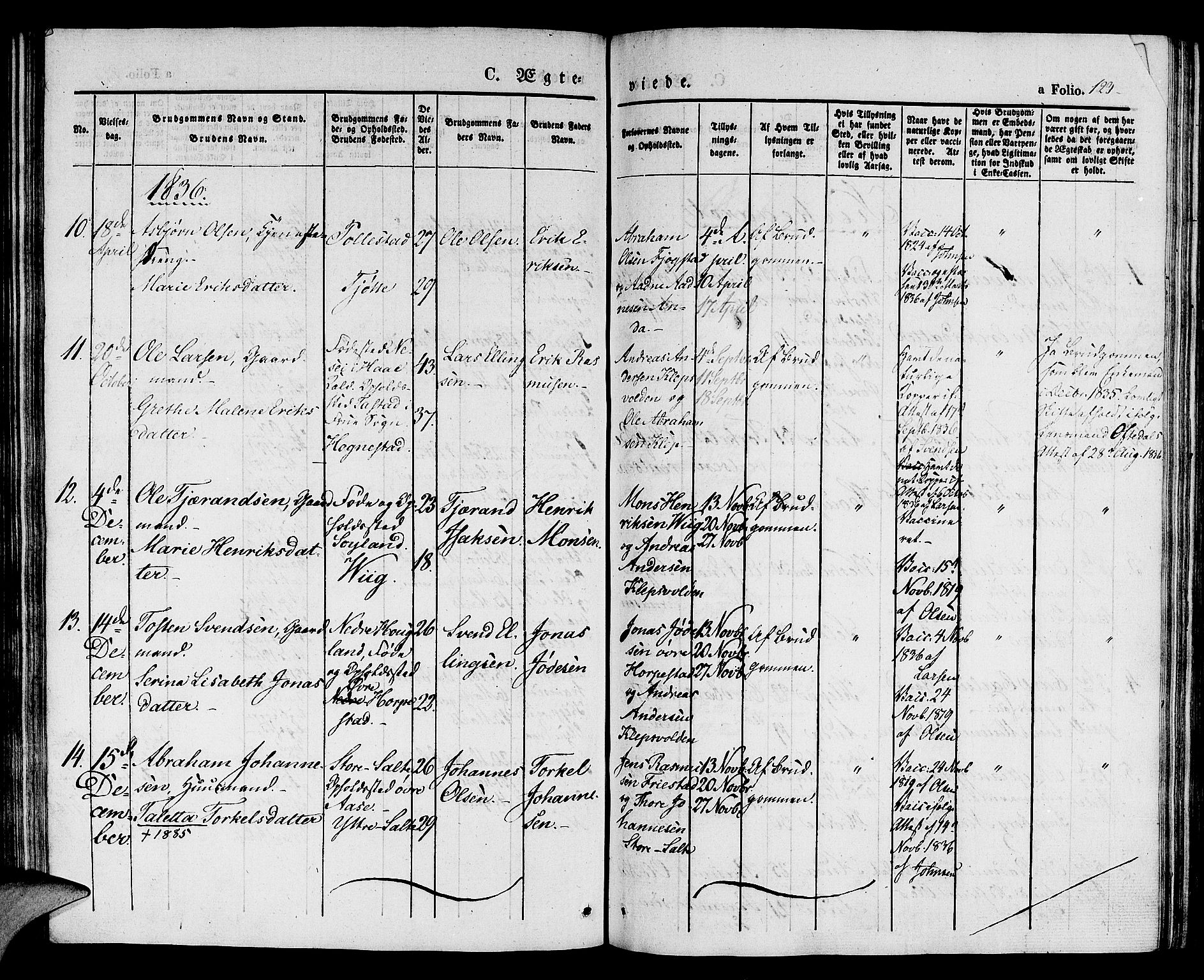 Klepp sokneprestkontor, AV/SAST-A-101803/001/3/30BA/L0003: Parish register (official) no. A 3, 1833-1842, p. 123