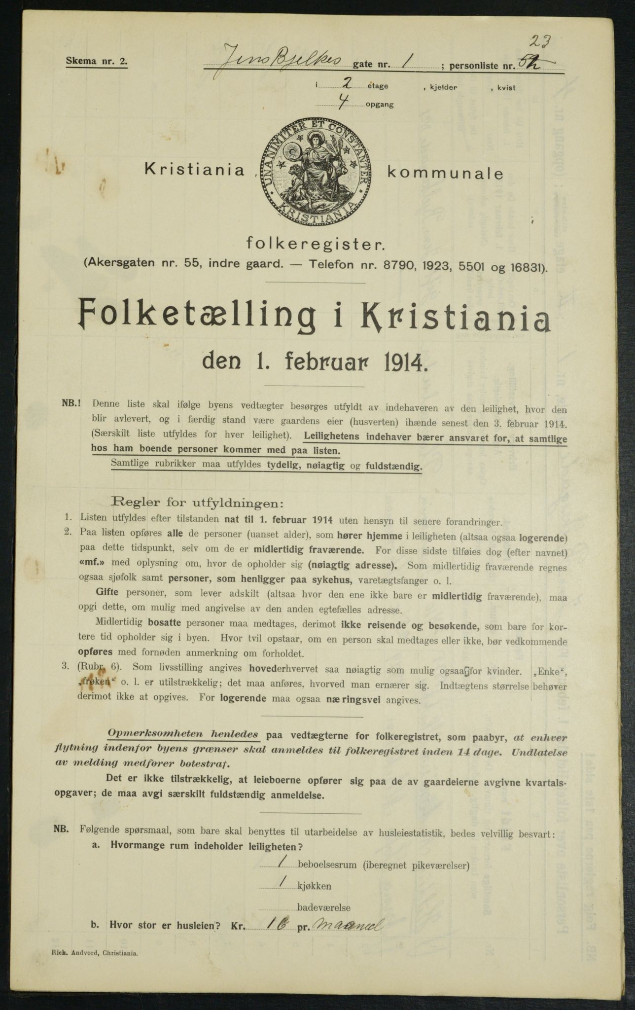 OBA, Municipal Census 1914 for Kristiania, 1914, p. 45471