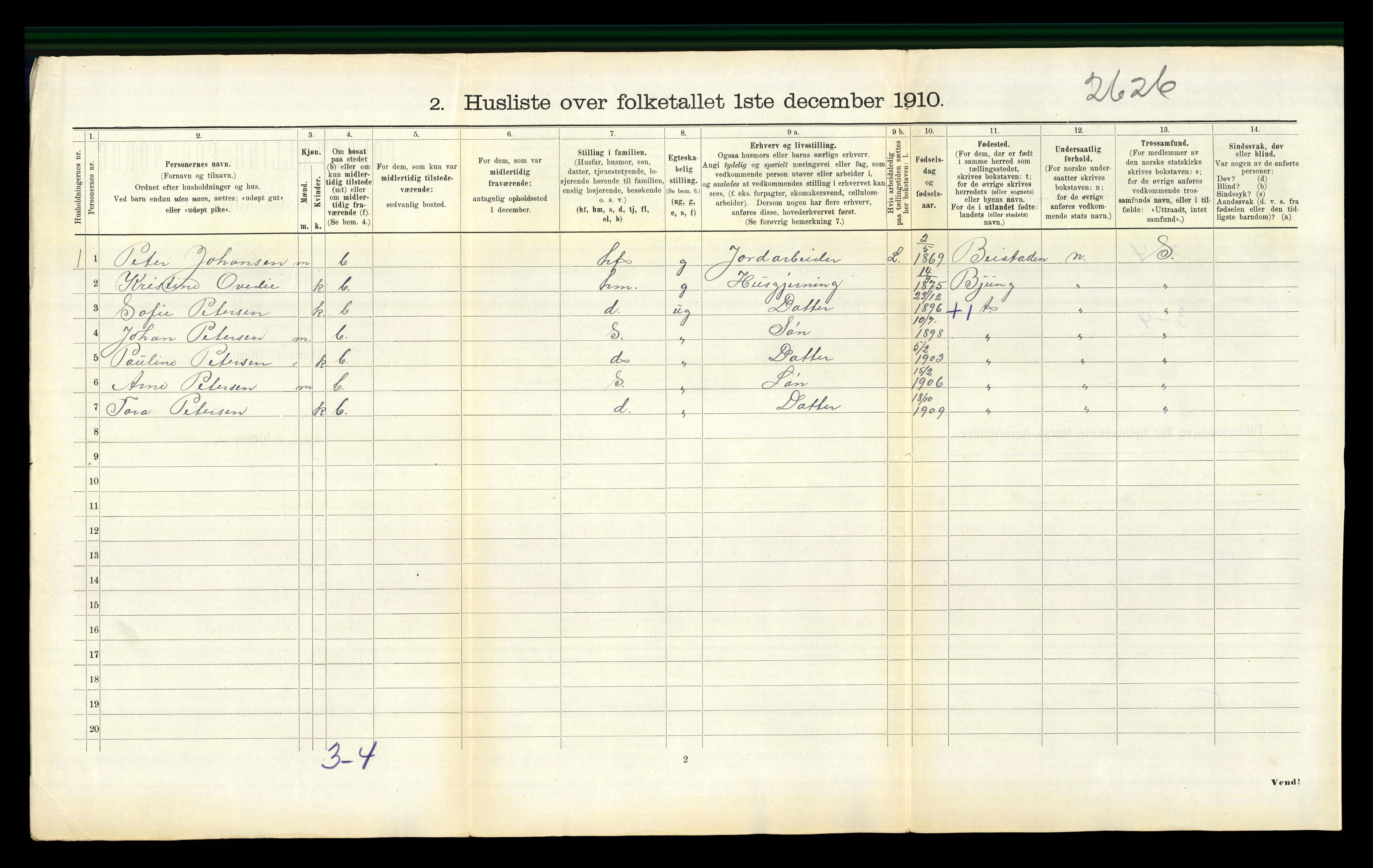 RA, 1910 census for Aa, 1910, p. 533