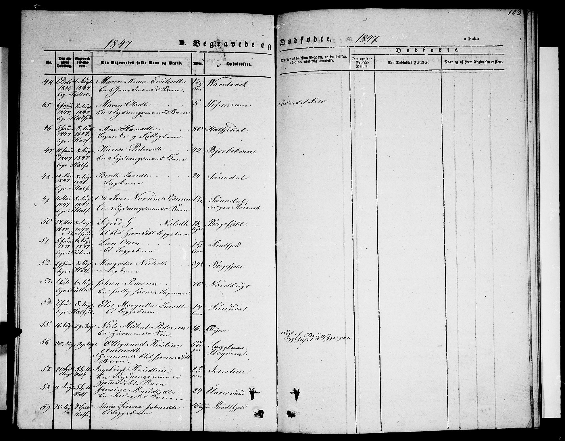 Ministerialprotokoller, klokkerbøker og fødselsregistre - Nordland, SAT/A-1459/820/L0300: Parish register (copy) no. 820C02, 1846-1850, p. 103