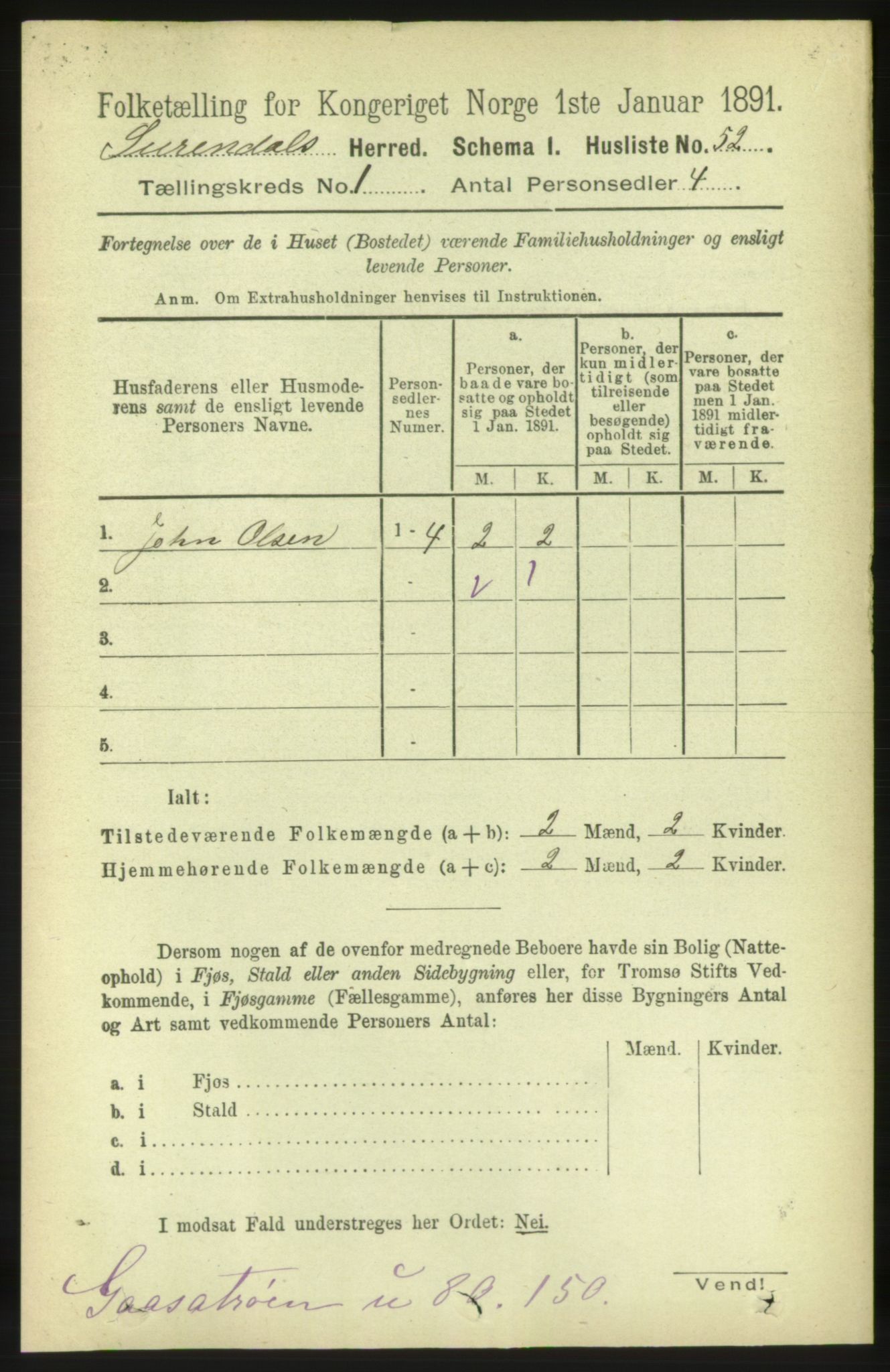 RA, 1891 census for 1566 Surnadal, 1891, p. 89