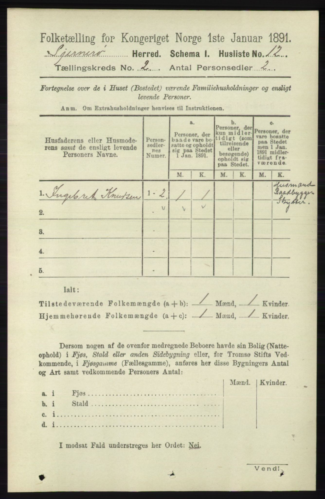 RA, 1891 census for 1140 Sjernarøy, 1891, p. 232