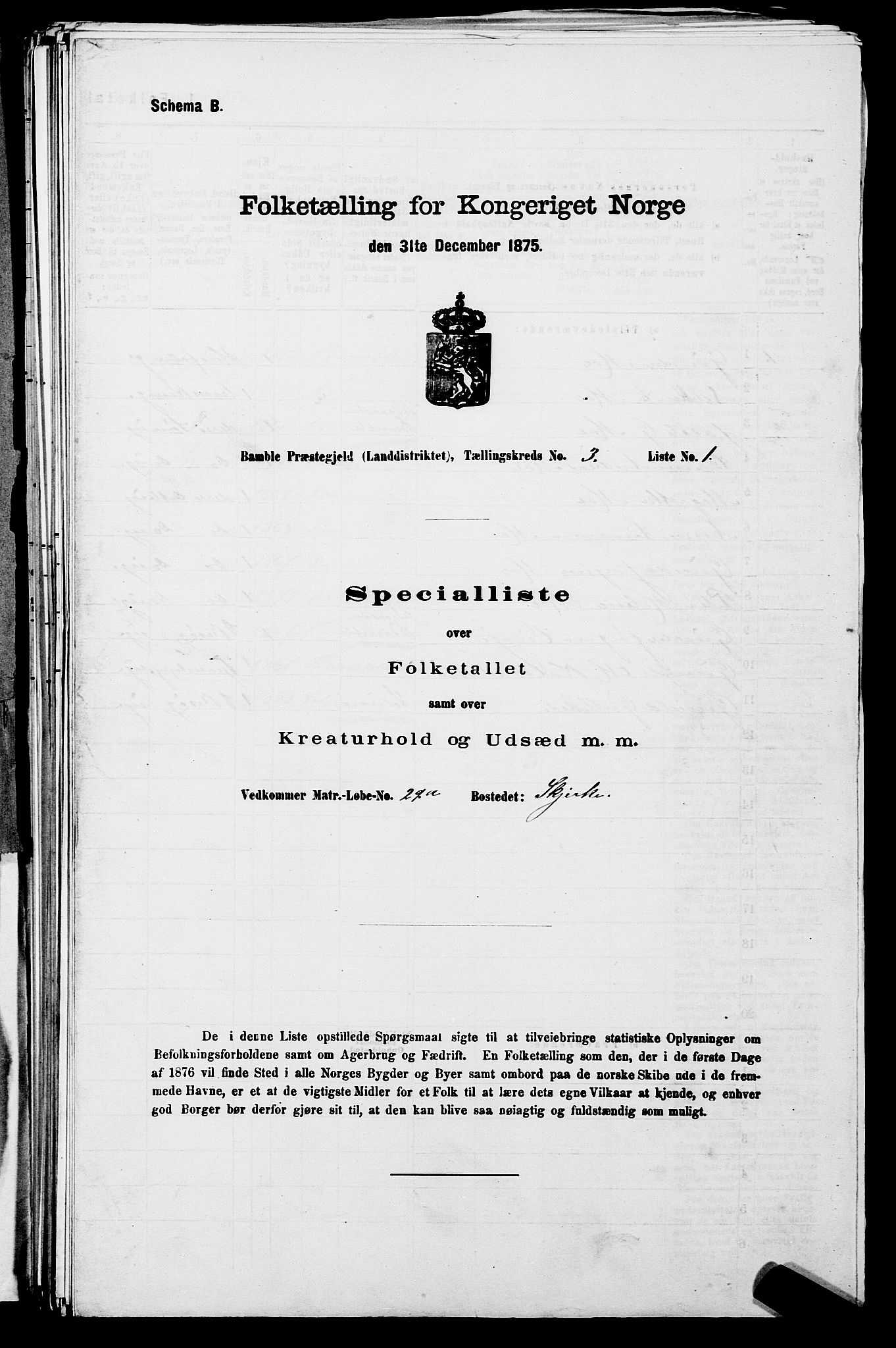 SAKO, 1875 census for 0814L Bamble/Bamble, 1875, p. 393