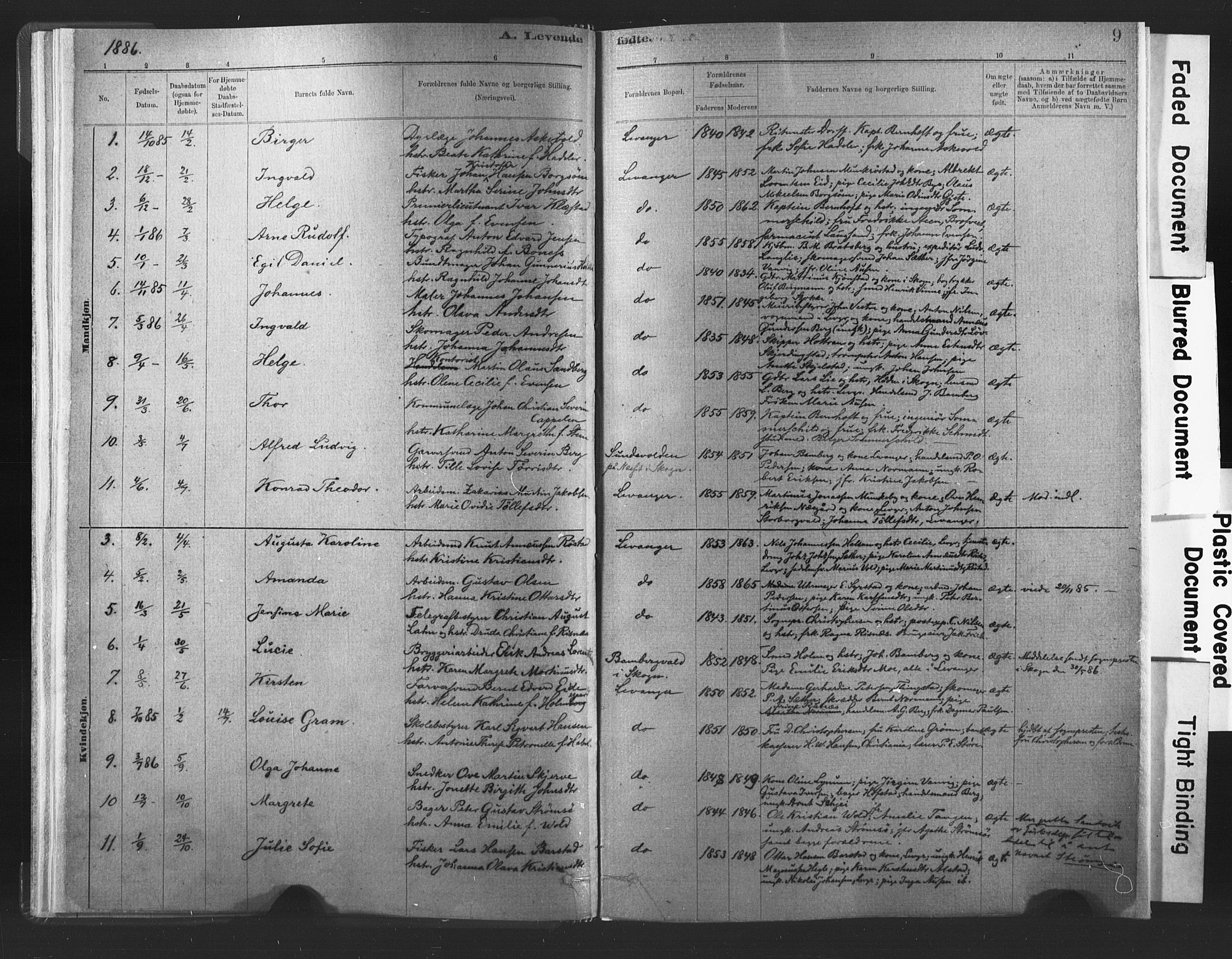 Ministerialprotokoller, klokkerbøker og fødselsregistre - Nord-Trøndelag, SAT/A-1458/720/L0189: Parish register (official) no. 720A05, 1880-1911, p. 9