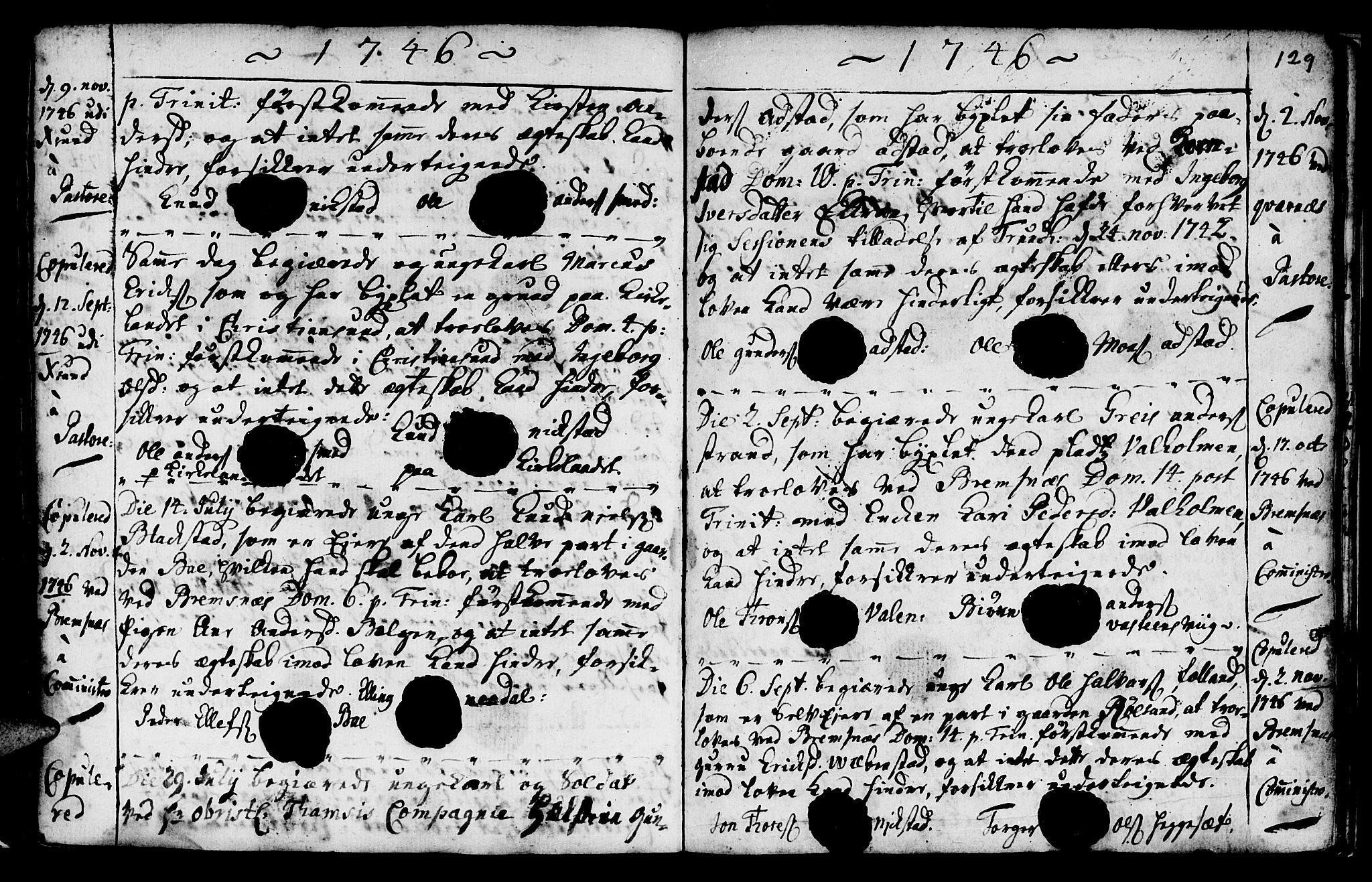 Ministerialprotokoller, klokkerbøker og fødselsregistre - Møre og Romsdal, SAT/A-1454/568/L0792: Parish register (official) no. 568A01, 1737-1749, p. 128-129