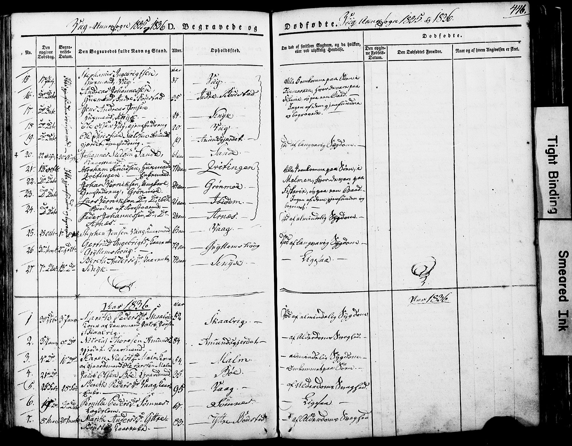 Ministerialprotokoller, klokkerbøker og fødselsregistre - Nordland, AV/SAT-A-1459/812/L0176: Parish register (official) no. 812A05, 1834-1874, p. 446