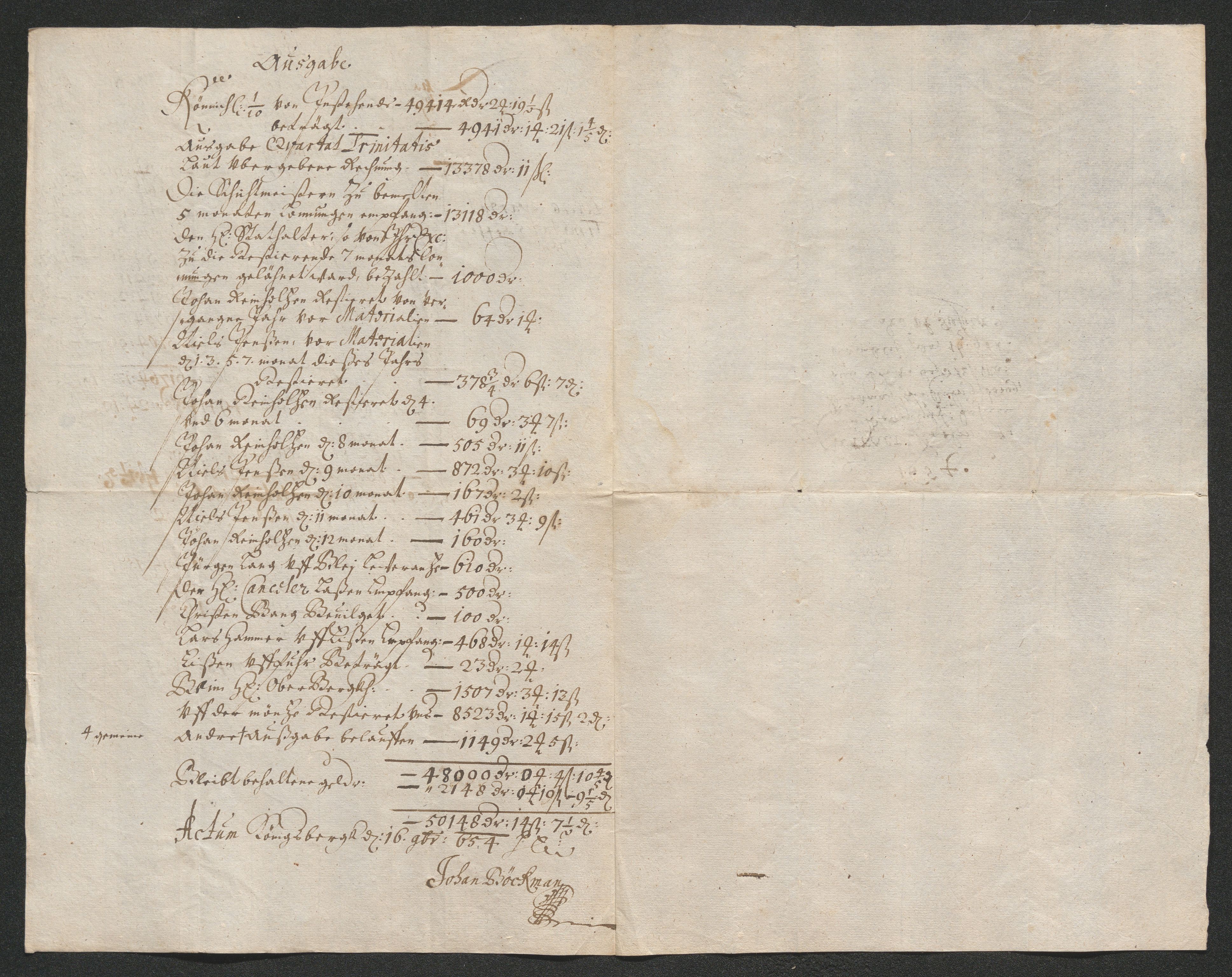 Kongsberg Sølvverk 1623-1816, AV/SAKO-EA-3135/001/D/Dc/Dcd/L0034: Utgiftsregnskap for gruver m.m. , 1651-1659, p. 236
