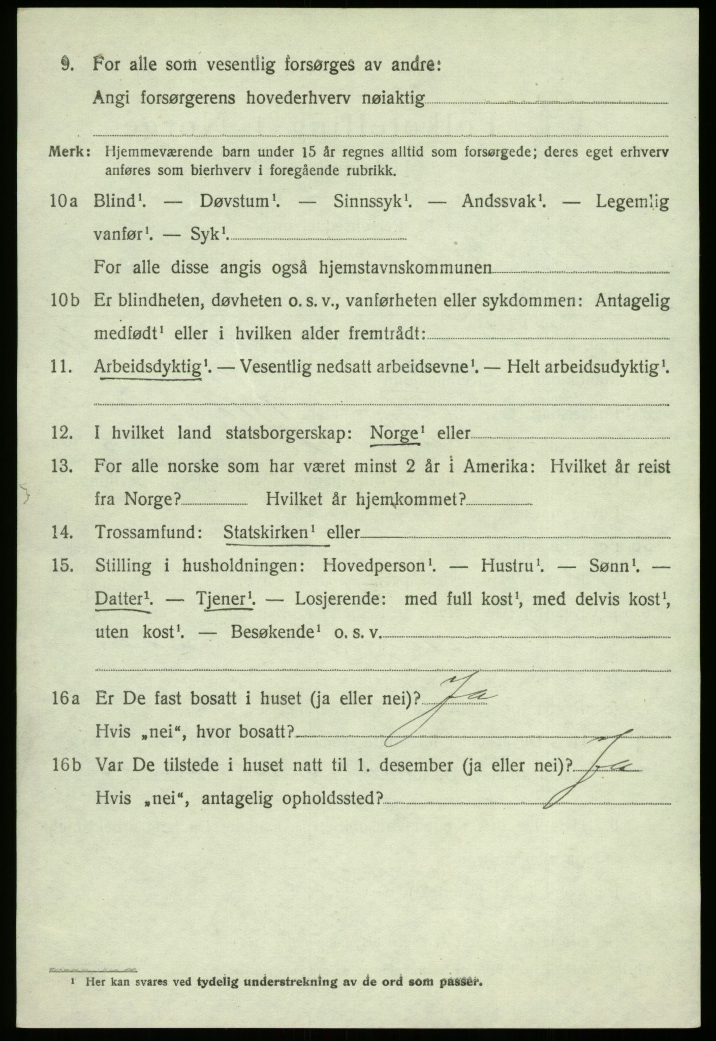 SAB, 1920 census for Strandvik, 1920, p. 4315