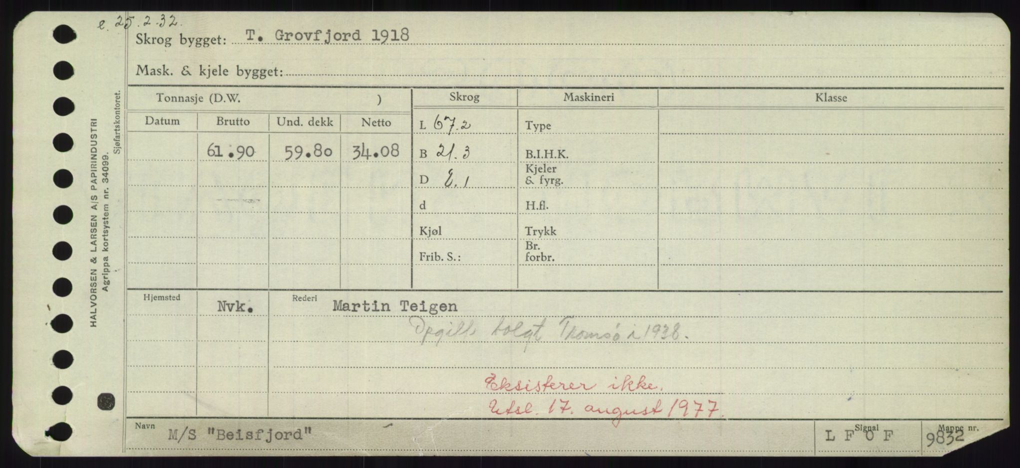 Sjøfartsdirektoratet med forløpere, Skipsmålingen, AV/RA-S-1627/H/Hd/L0003: Fartøy, B-Bev, p. 467