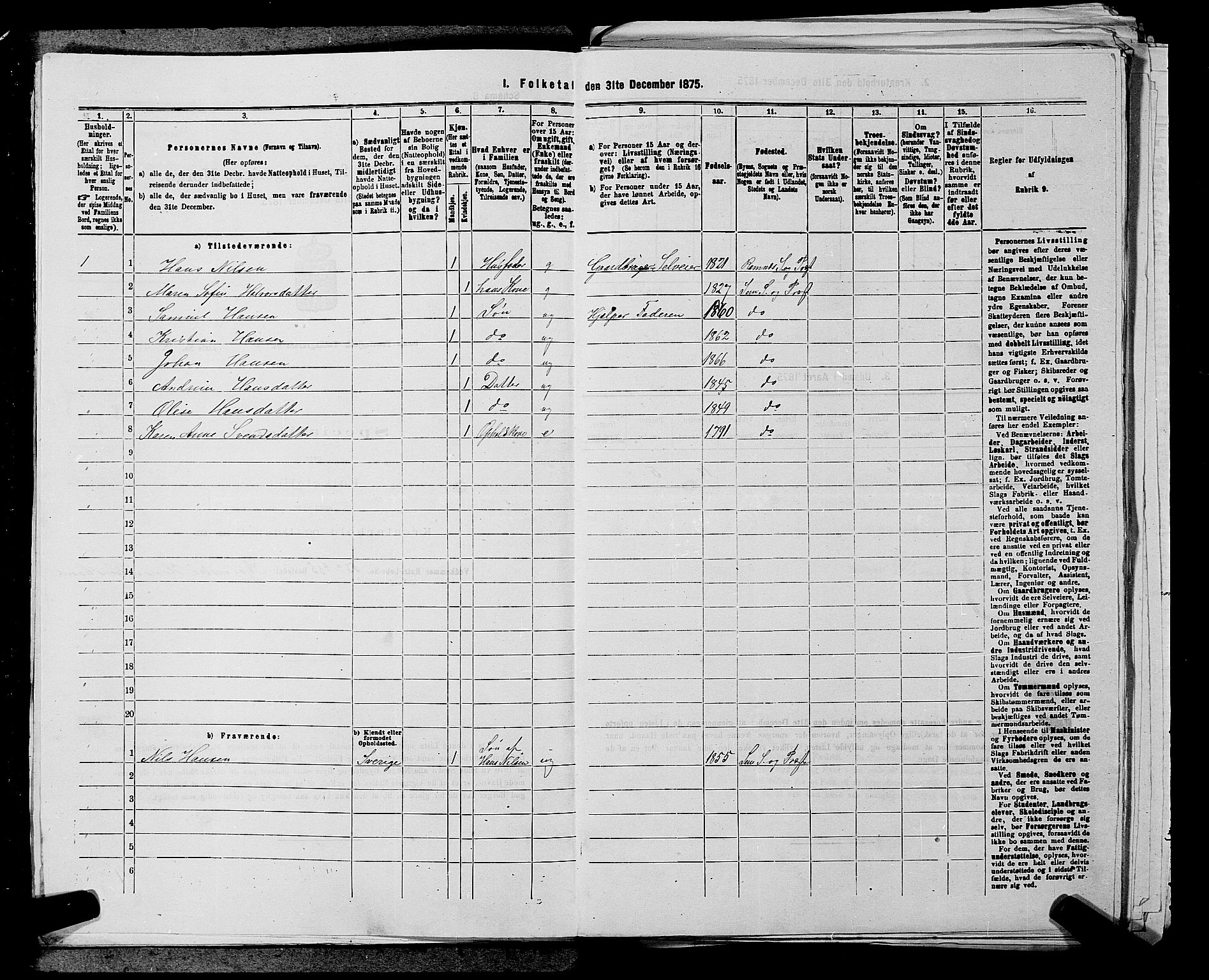 SAKO, 1875 census for 0721P Sem, 1875, p. 241