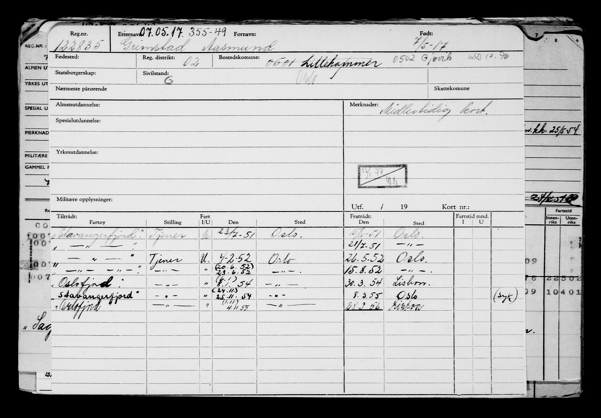 Direktoratet for sjømenn, AV/RA-S-3545/G/Gb/L0148: Hovedkort, 1917, p. 378