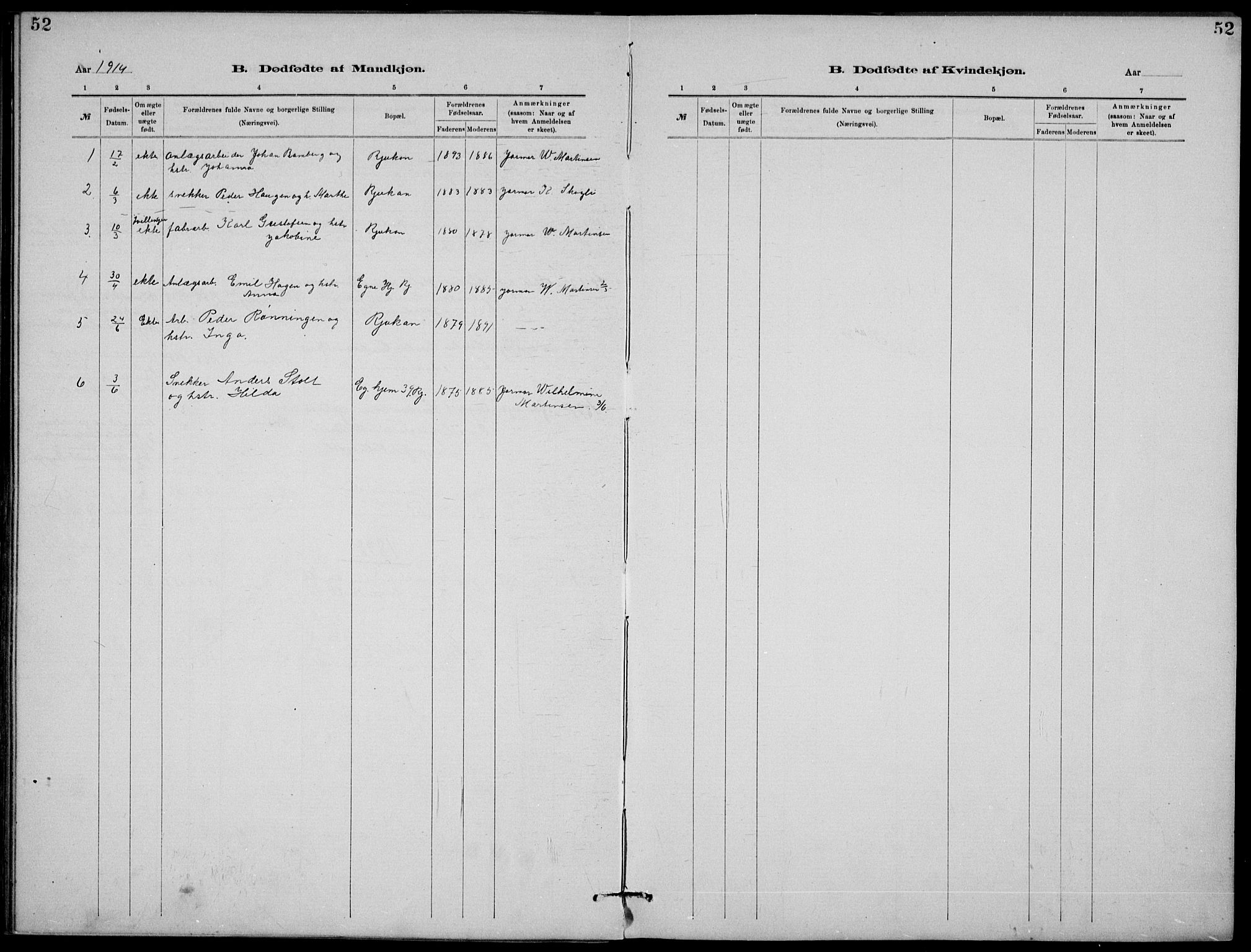 Rjukan kirkebøker, SAKO/A-294/G/Ga/L0001: Parish register (copy) no. 1, 1880-1914, p. 52