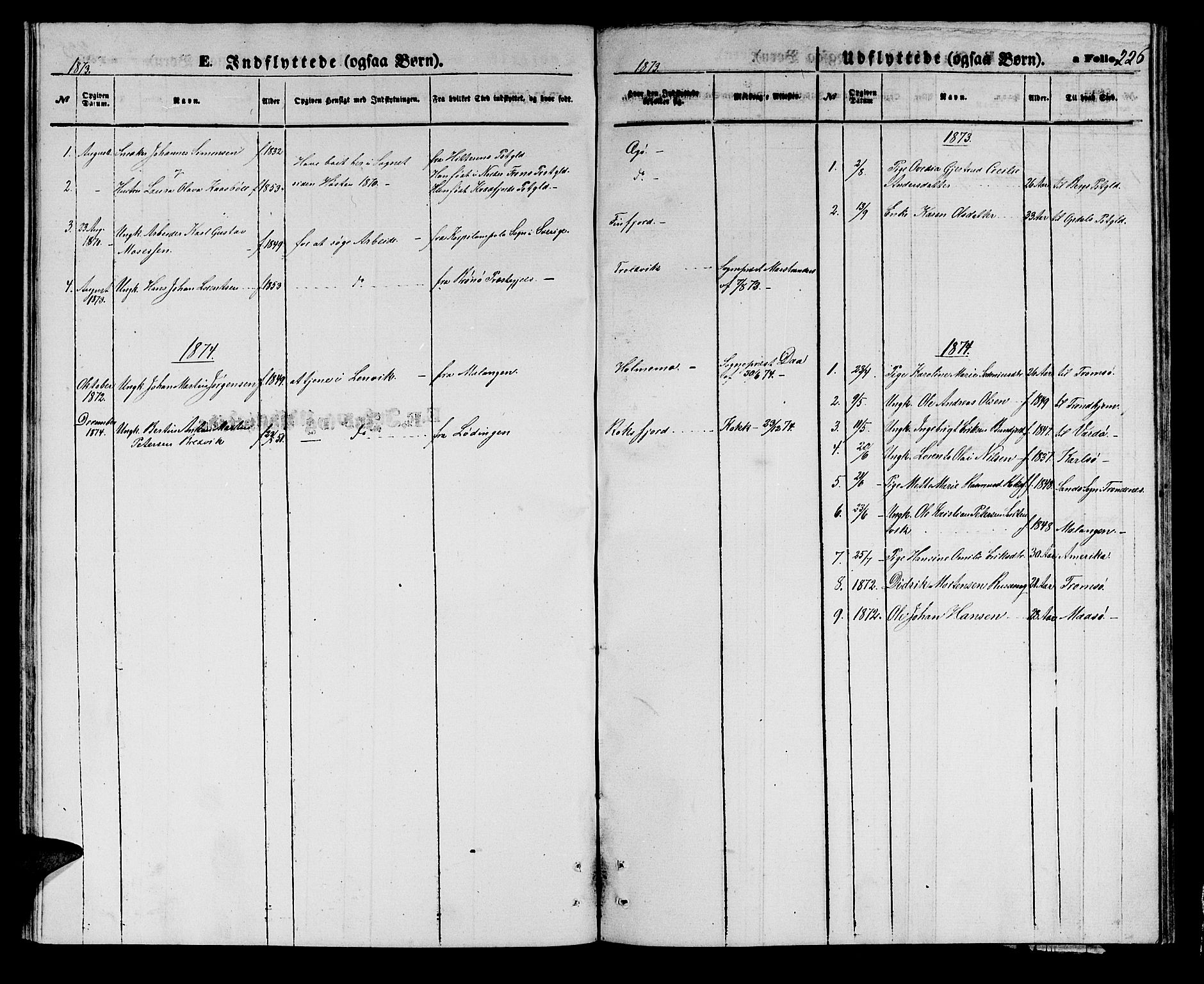 Lenvik sokneprestembete, SATØ/S-1310/H/Ha/Hab/L0005klokker: Parish register (copy) no. 5, 1870-1880, p. 226