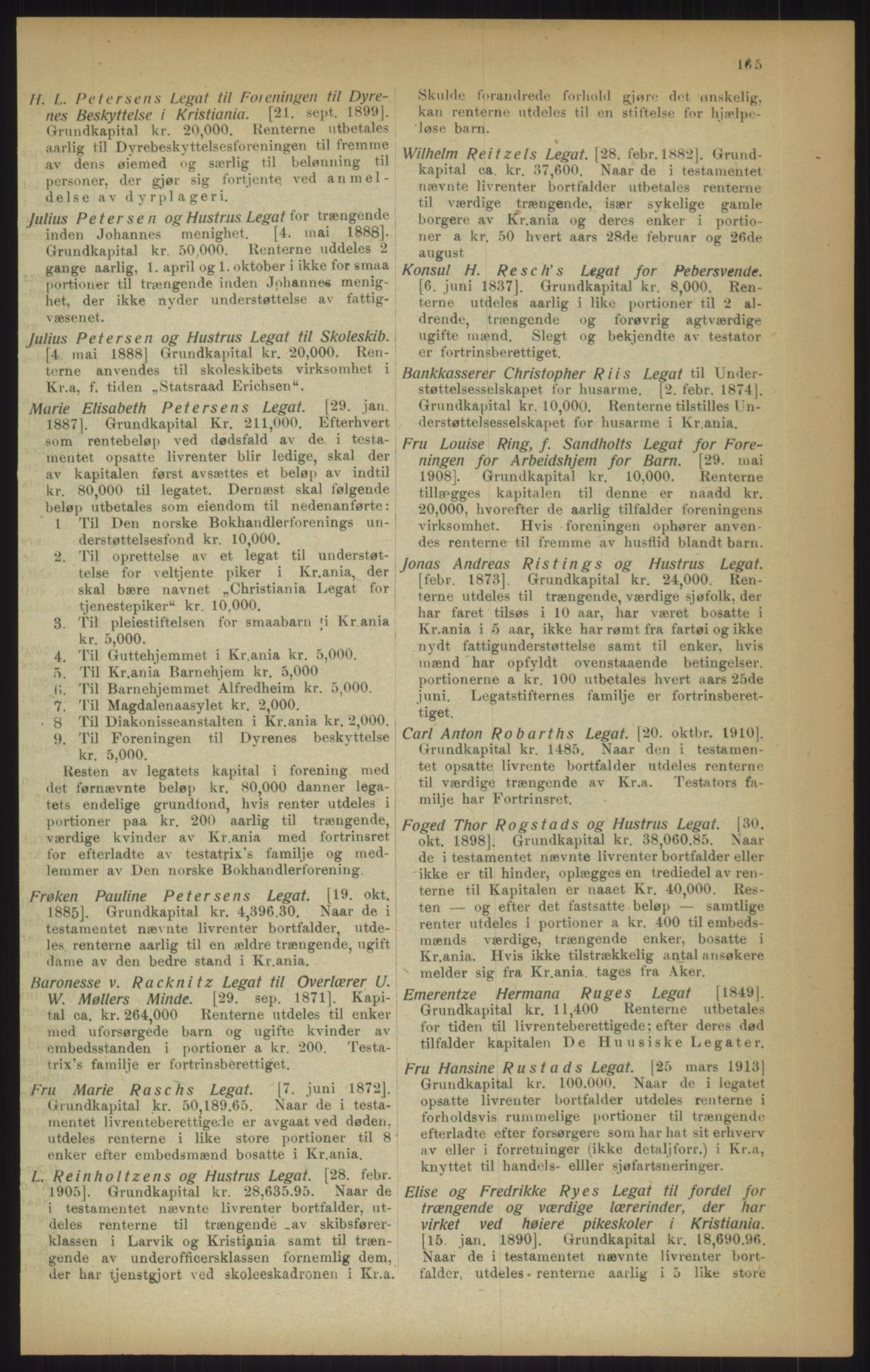 Kristiania/Oslo adressebok, PUBL/-, 1915, p. 165