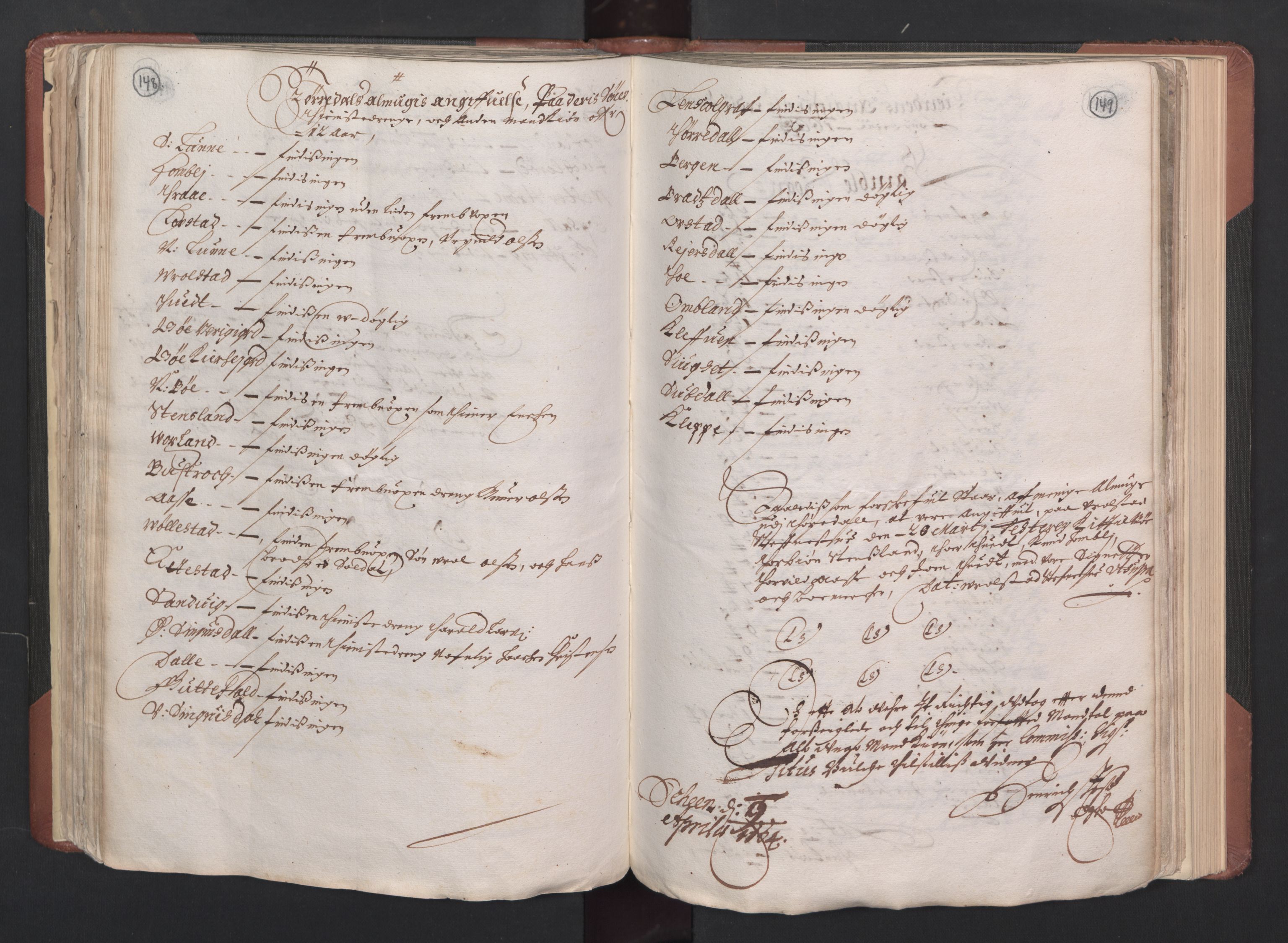 RA, Bailiff's Census 1664-1666, no. 6: Øvre and Nedre Telemark fogderi and Bamble fogderi , 1664, p. 148-149