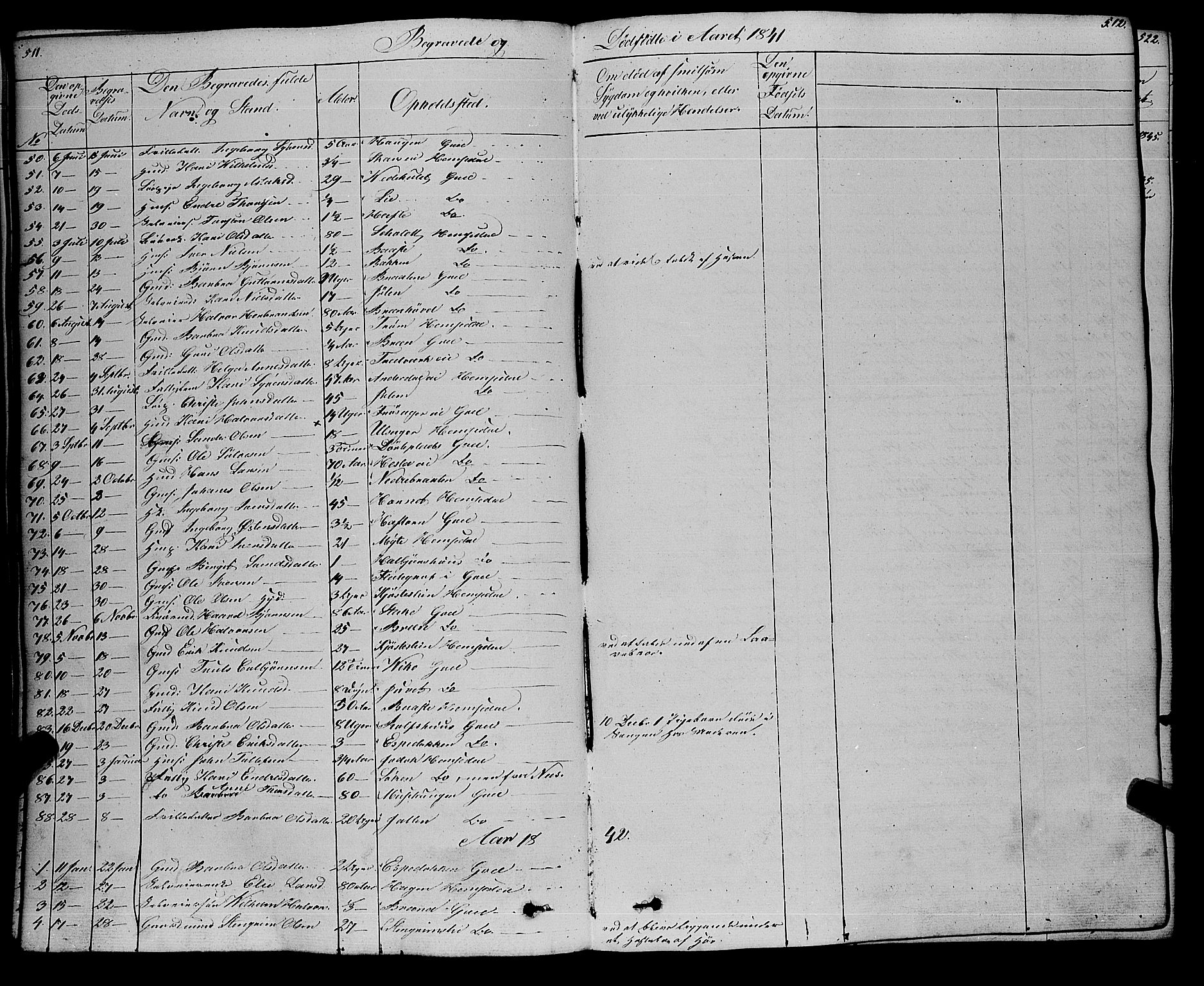 Gol kirkebøker, SAKO/A-226/F/Fa/L0002: Parish register (official) no. I 2, 1837-1863, p. 511-512
