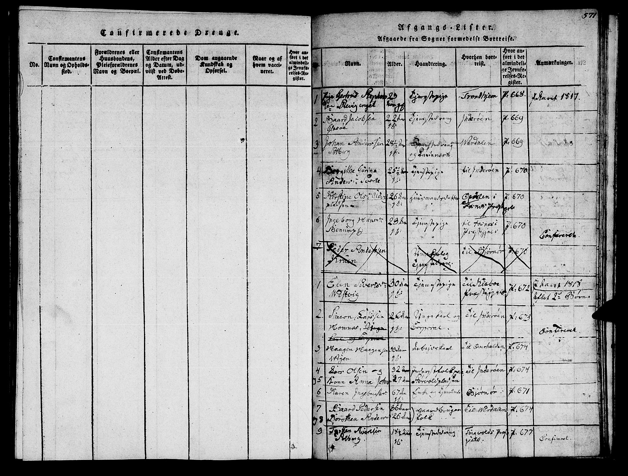 Ministerialprotokoller, klokkerbøker og fødselsregistre - Nord-Trøndelag, SAT/A-1458/741/L0400: Parish register (copy) no. 741C01, 1817-1825, p. 570-571