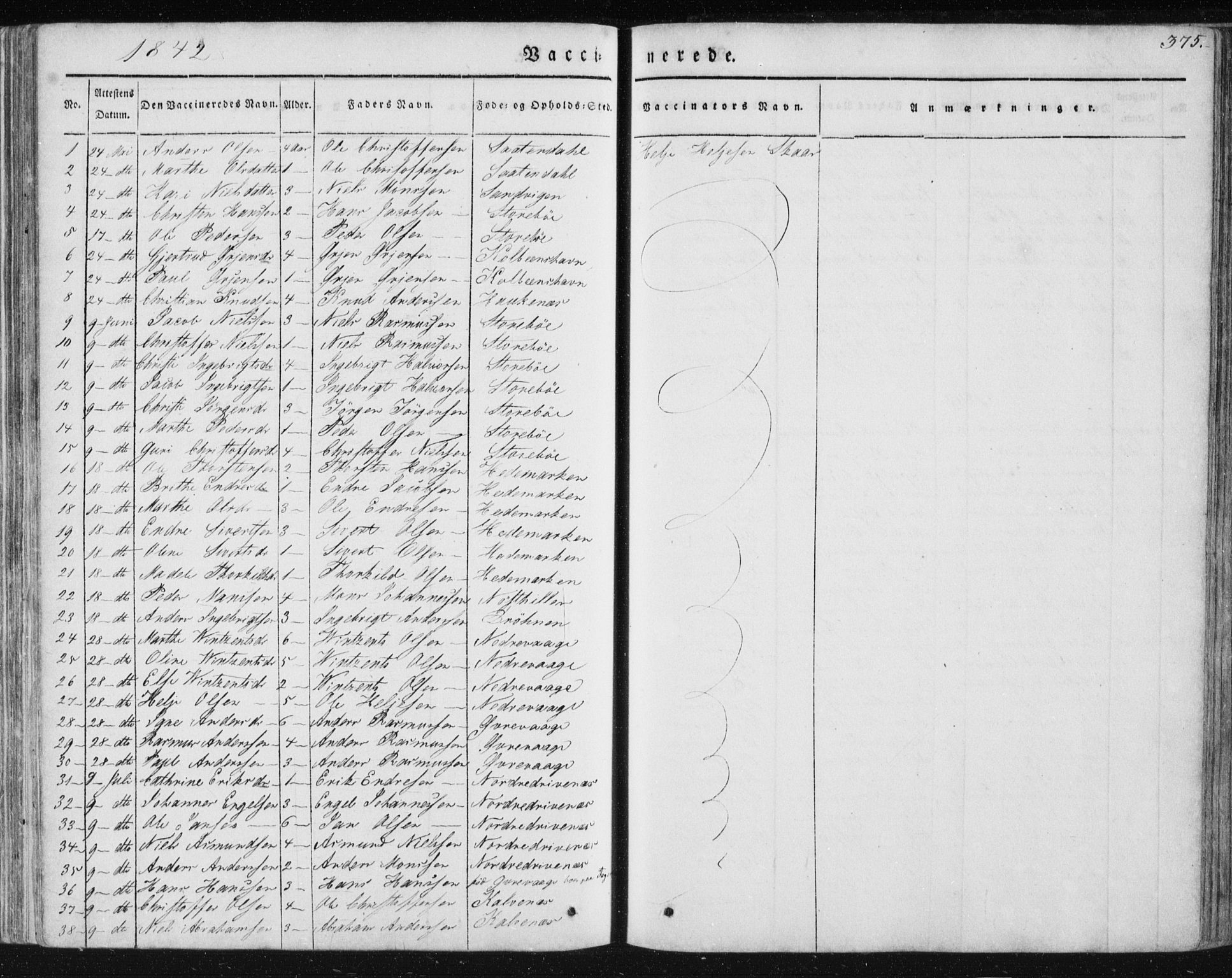 Sund sokneprestembete, SAB/A-99930: Parish register (official) no. A 13, 1835-1849, p. 375
