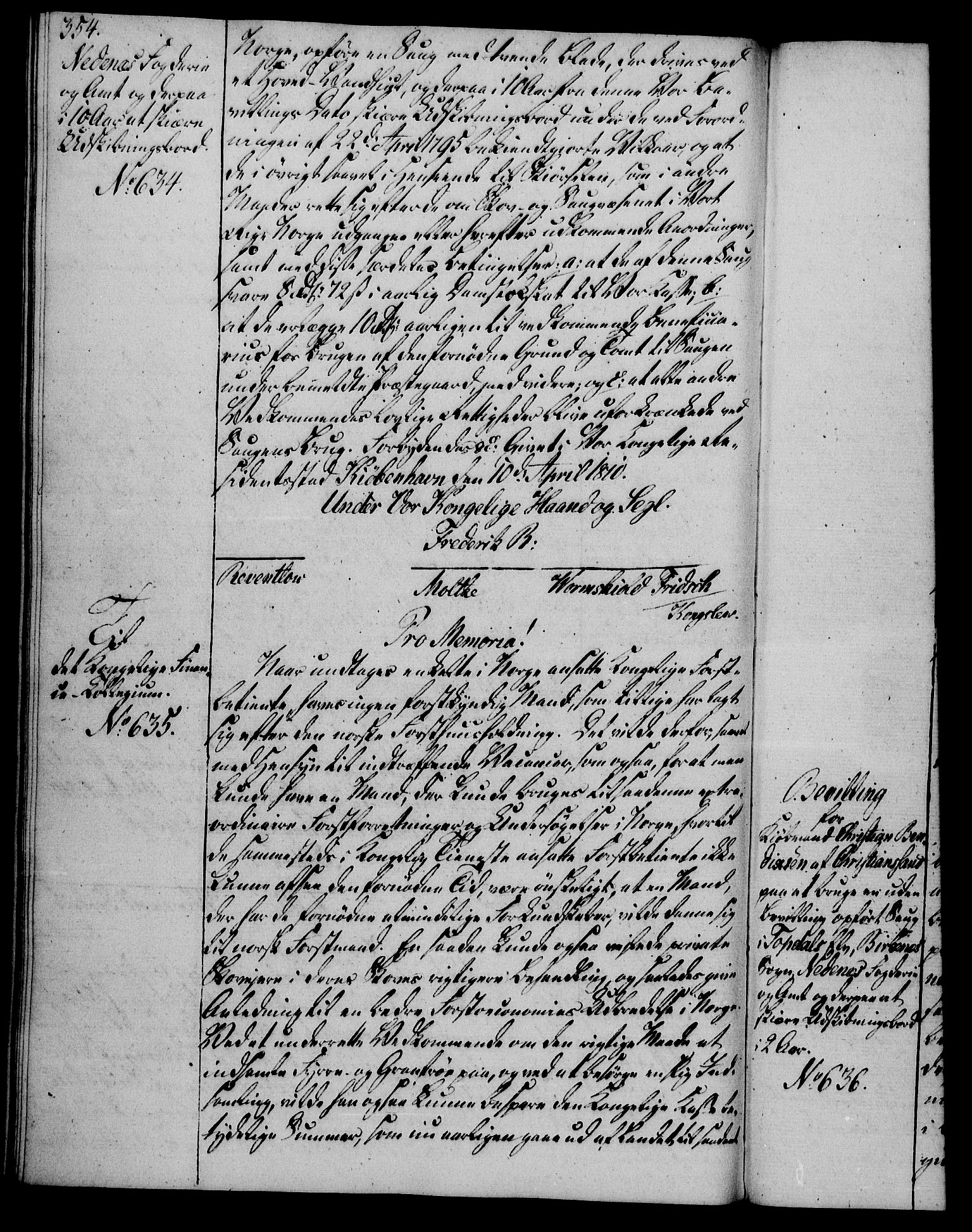 Rentekammeret, Kammerkanselliet, AV/RA-EA-3111/G/Gg/Gga/L0019: Norsk ekspedisjonsprotokoll med register (merket RK 53.19), 1807-1810, p. 354