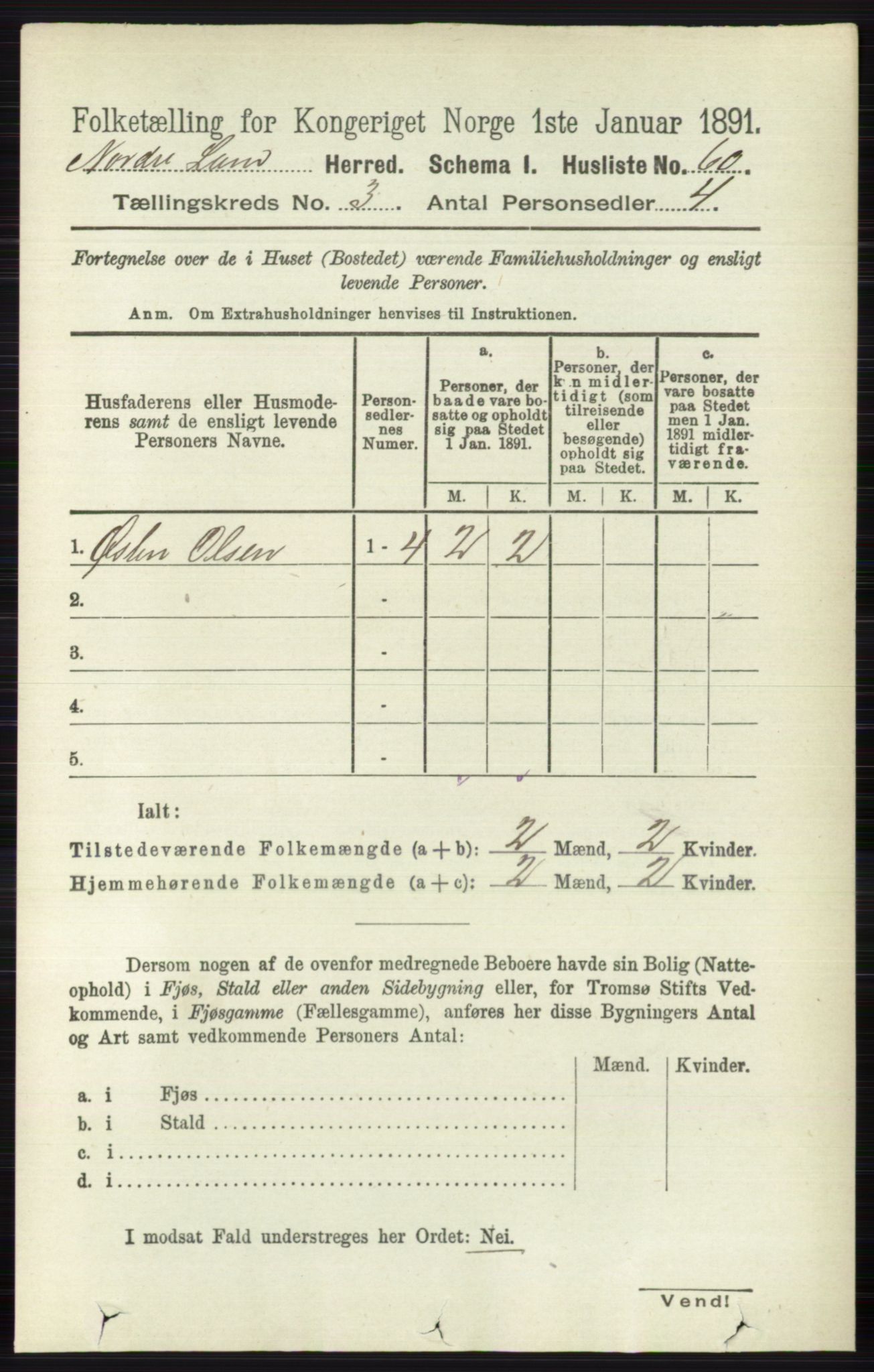 RA, 1891 census for 0538 Nordre Land, 1891, p. 933