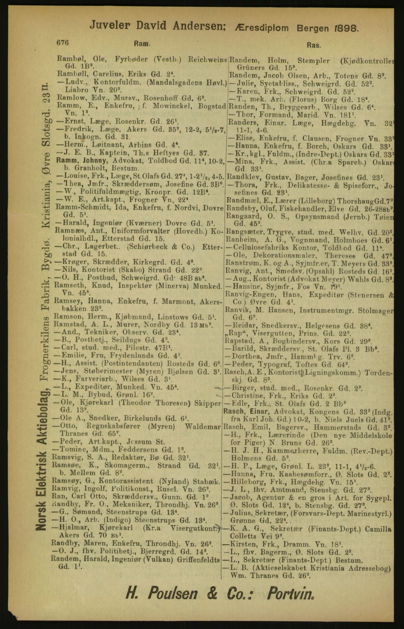 Kristiania/Oslo adressebok, PUBL/-, 1900, p. 676