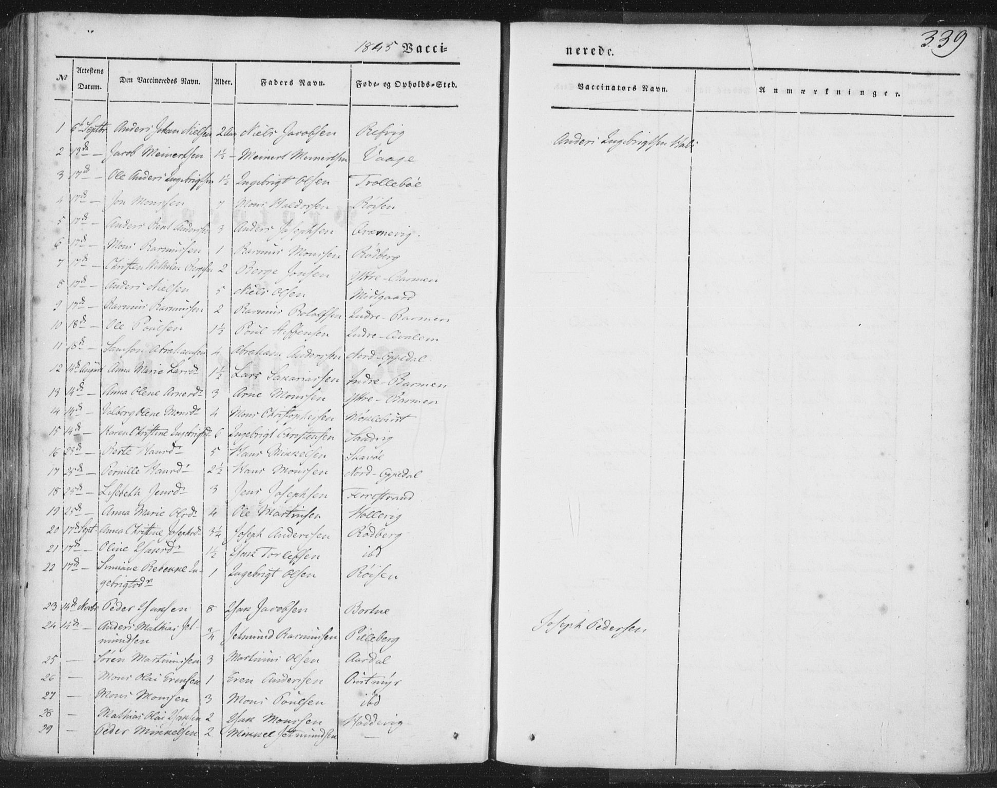Selje sokneprestembete, SAB/A-99938/H/Ha/Haa/Haaa: Parish register (official) no. A 10, 1844-1858, p. 339