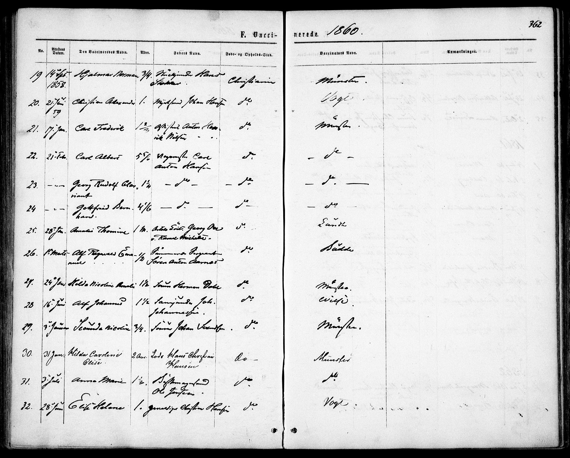 Garnisonsmenigheten Kirkebøker, AV/SAO-A-10846/F/Fa/L0010: Parish register (official) no. 10, 1859-1869, p. 362