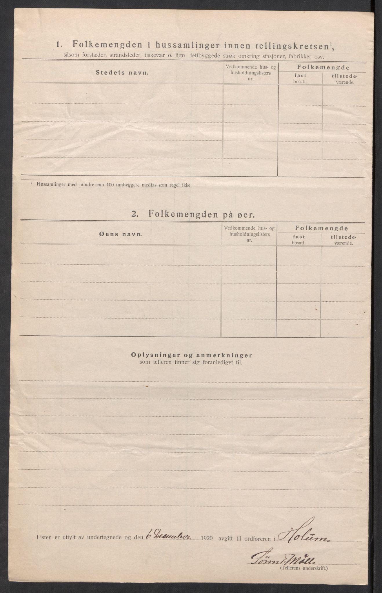 SAK, 1920 census for Holum, 1920, p. 18