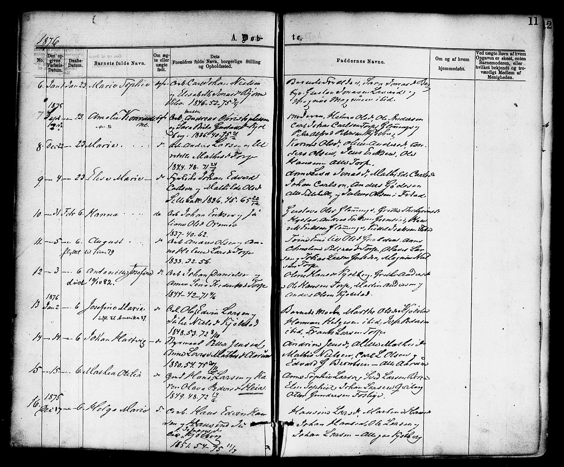 Borge prestekontor Kirkebøker, AV/SAO-A-10903/F/Fa/L0007: Parish register (official) no. I 7, 1875-1886, p. 11