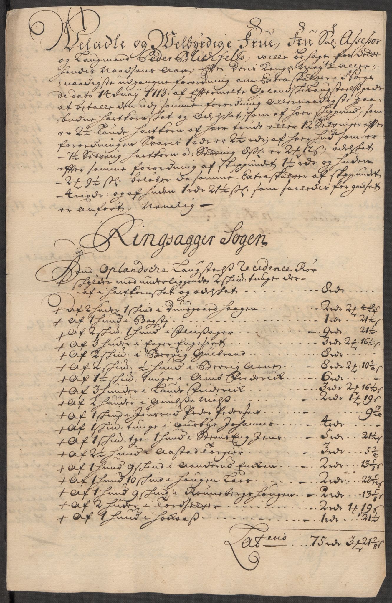 Rentekammeret inntil 1814, Reviderte regnskaper, Fogderegnskap, RA/EA-4092/R16/L1052: Fogderegnskap Hedmark, 1714, p. 3
