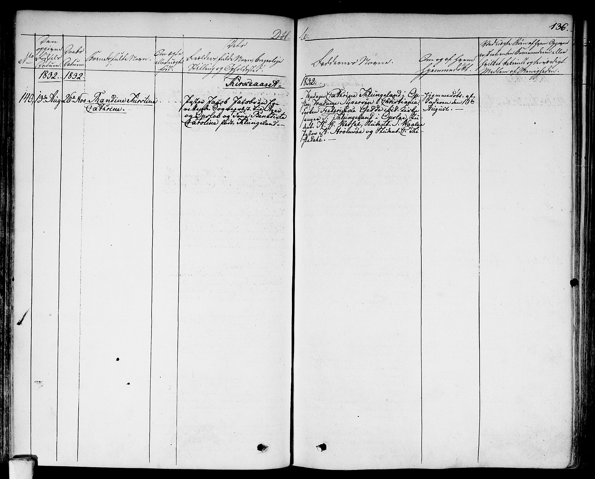 Aker prestekontor kirkebøker, AV/SAO-A-10861/F/L0013: Parish register (official) no. 13, 1828-1837, p. 136