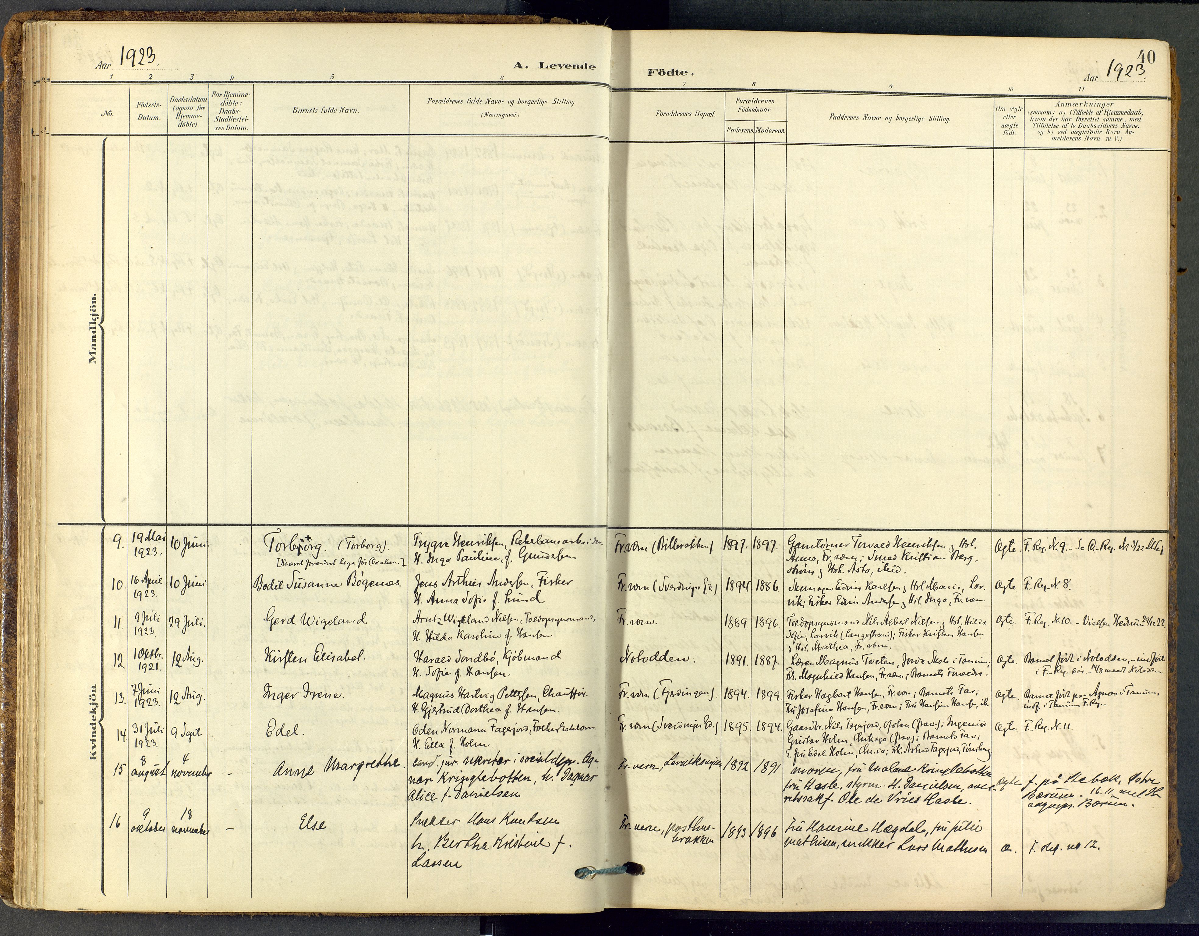 Stavern kirkebøker, SAKO/A-318/F/Fa/L0009: Parish register (official) no. 9, 1906-1955, p. 40
