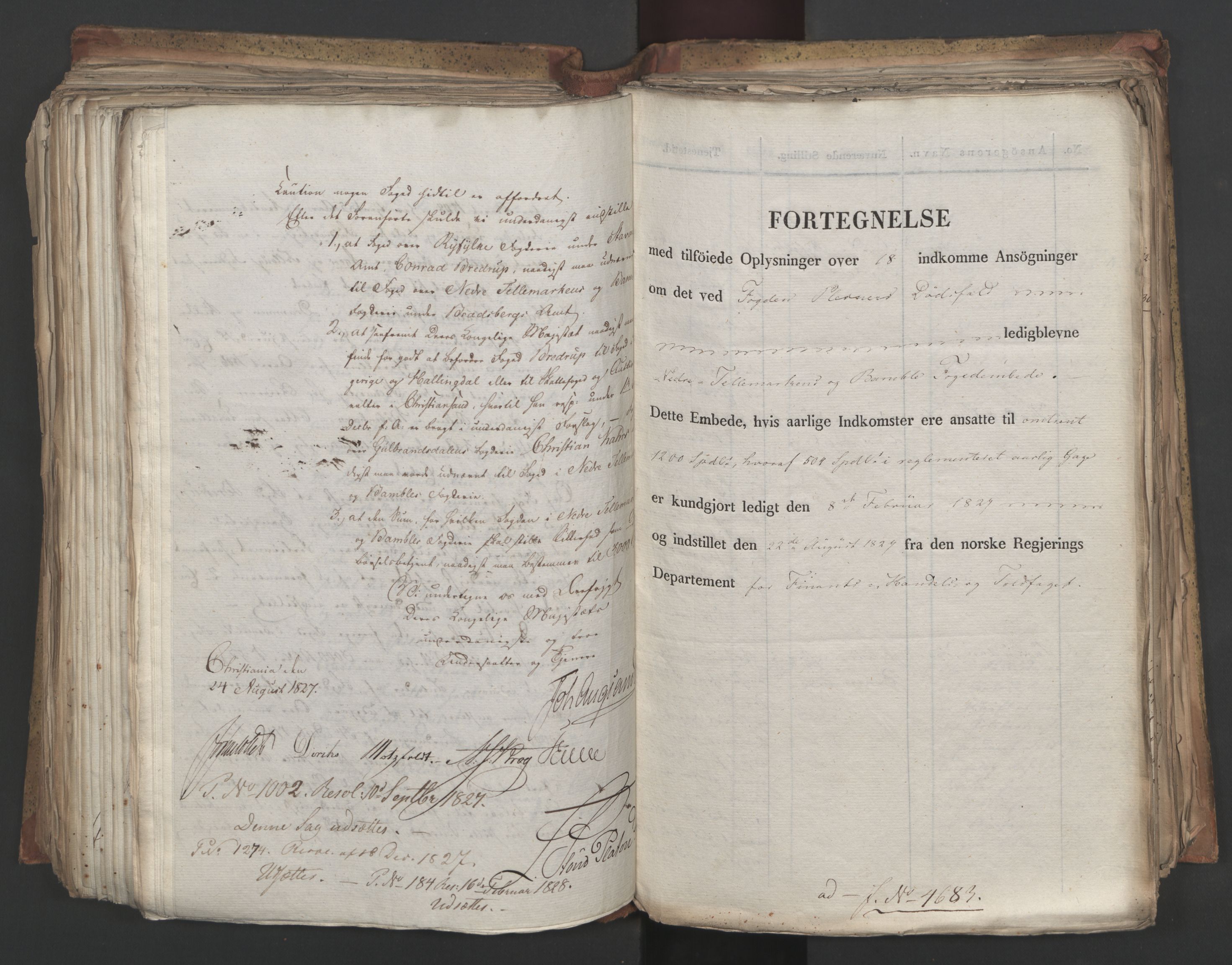 Statsrådsavdelingen i Stockholm, AV/RA-S-1003/D/Da/L0052: Regjeringsinnstillinger nr. 4566-4799, 1827, p. 339