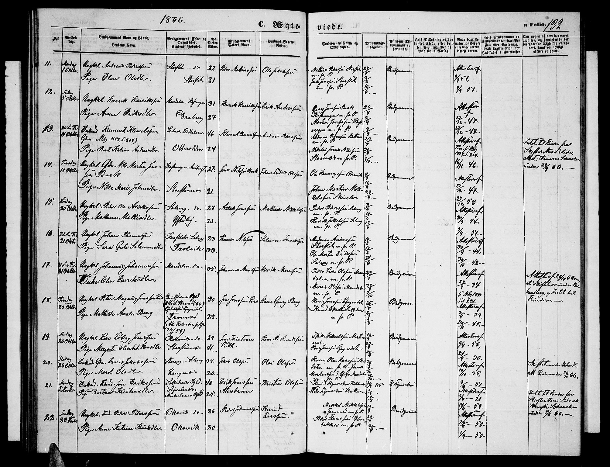 Lyngen sokneprestembete, AV/SATØ-S-1289/H/He/Heb/L0003klokker: Parish register (copy) no. 3, 1861-1867, p. 132