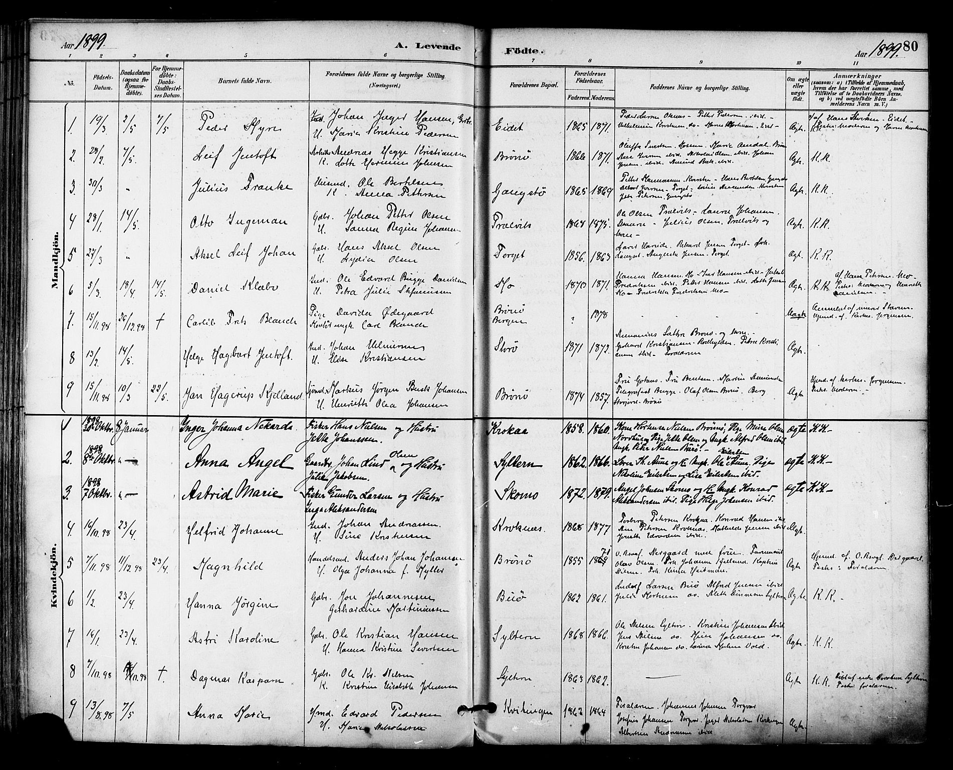 Ministerialprotokoller, klokkerbøker og fødselsregistre - Nordland, SAT/A-1459/813/L0200: Parish register (official) no. 813A10, 1886-1900, p. 80