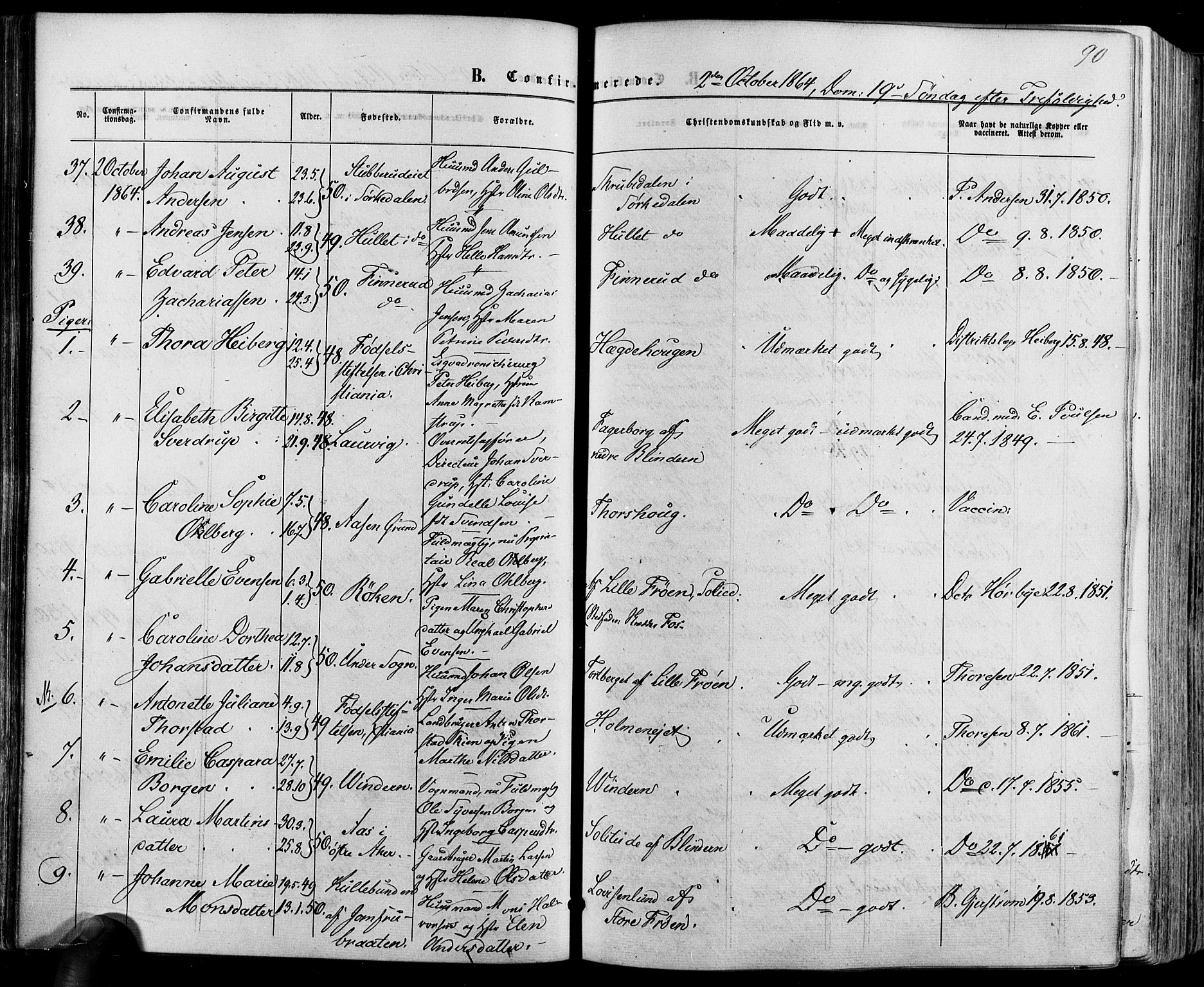Vestre Aker prestekontor Kirkebøker, SAO/A-10025/F/Fa/L0005: Parish register (official) no. 5, 1859-1877, p. 90