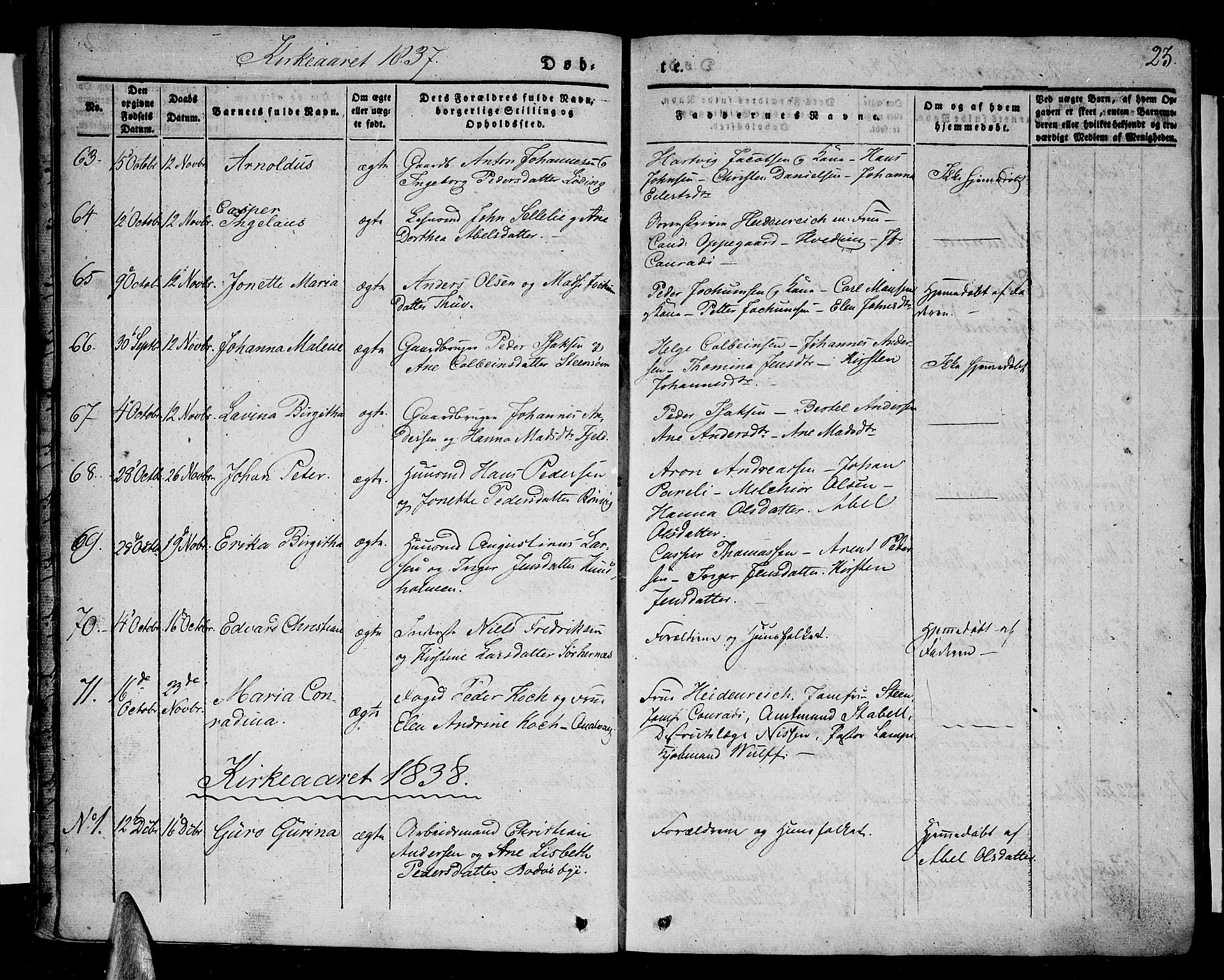 Ministerialprotokoller, klokkerbøker og fødselsregistre - Nordland, SAT/A-1459/801/L0006: Parish register (official) no. 801A06, 1834-1845, p. 23