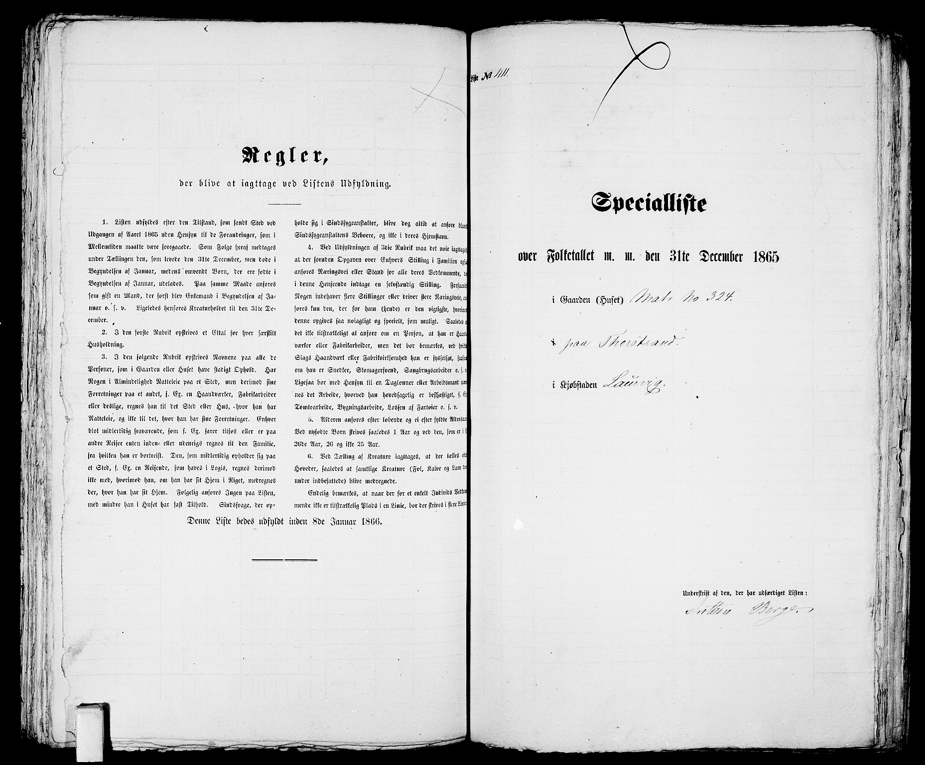 RA, 1865 census for Larvik, 1865, p. 846