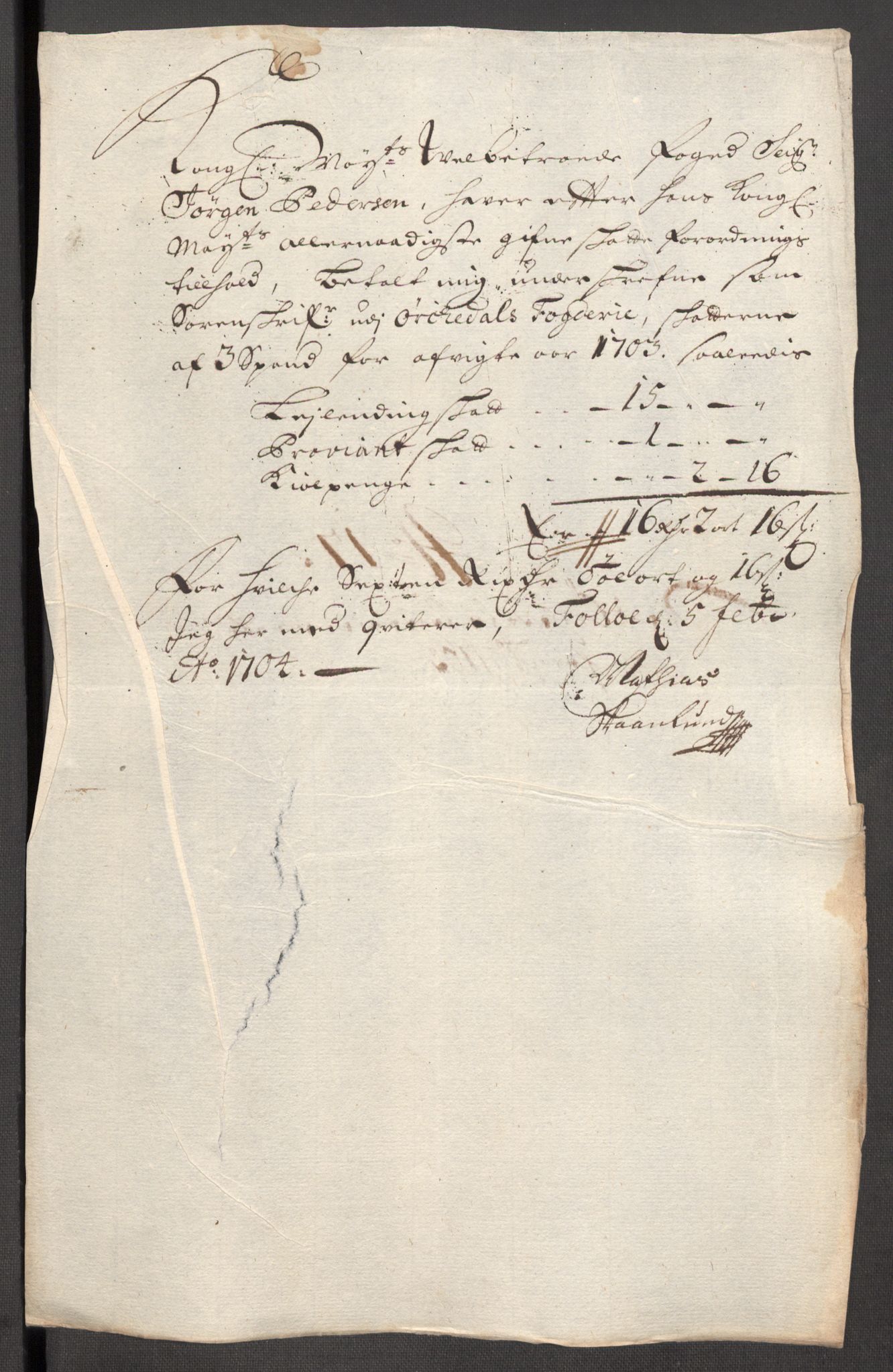 Rentekammeret inntil 1814, Reviderte regnskaper, Fogderegnskap, RA/EA-4092/R60/L3953: Fogderegnskap Orkdal og Gauldal, 1703, p. 183