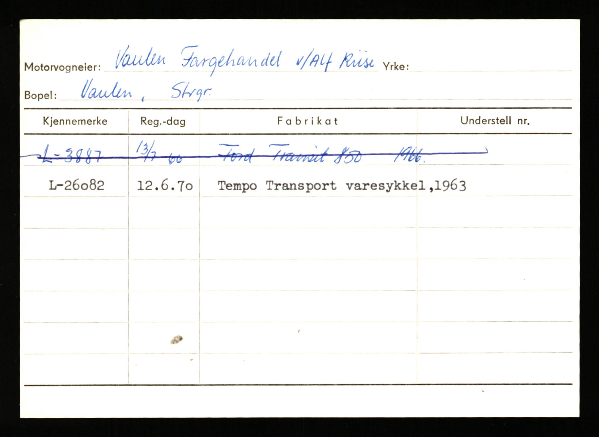 Stavanger trafikkstasjon, SAST/A-101942/0/H/L0042: Vaulen - Vistnes, 1930-1971, p. 3