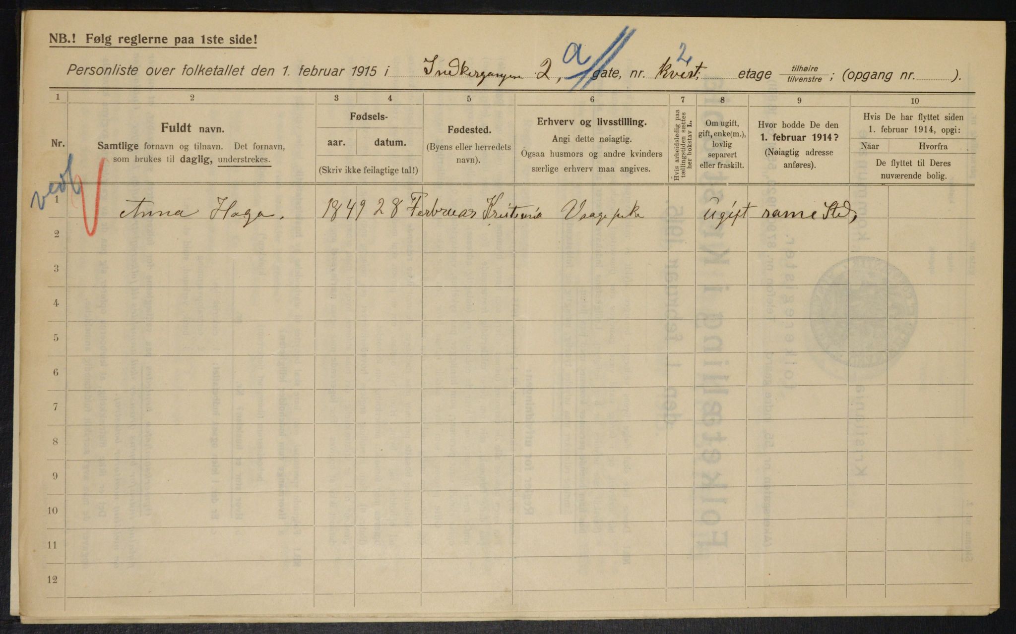 OBA, Municipal Census 1915 for Kristiania, 1915, p. 97833