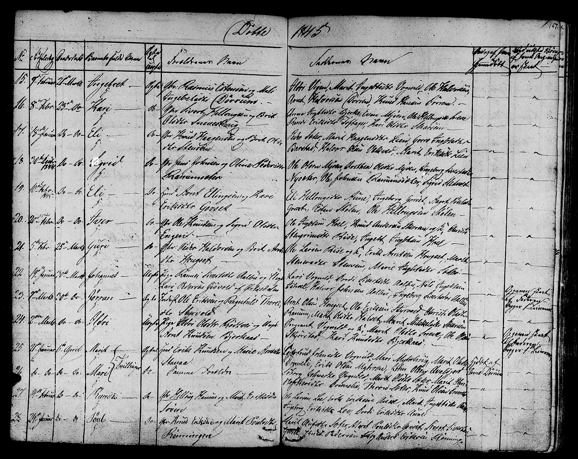 Ministerialprotokoller, klokkerbøker og fødselsregistre - Sør-Trøndelag, SAT/A-1456/678/L0897: Parish register (official) no. 678A06-07, 1821-1847, p. 157