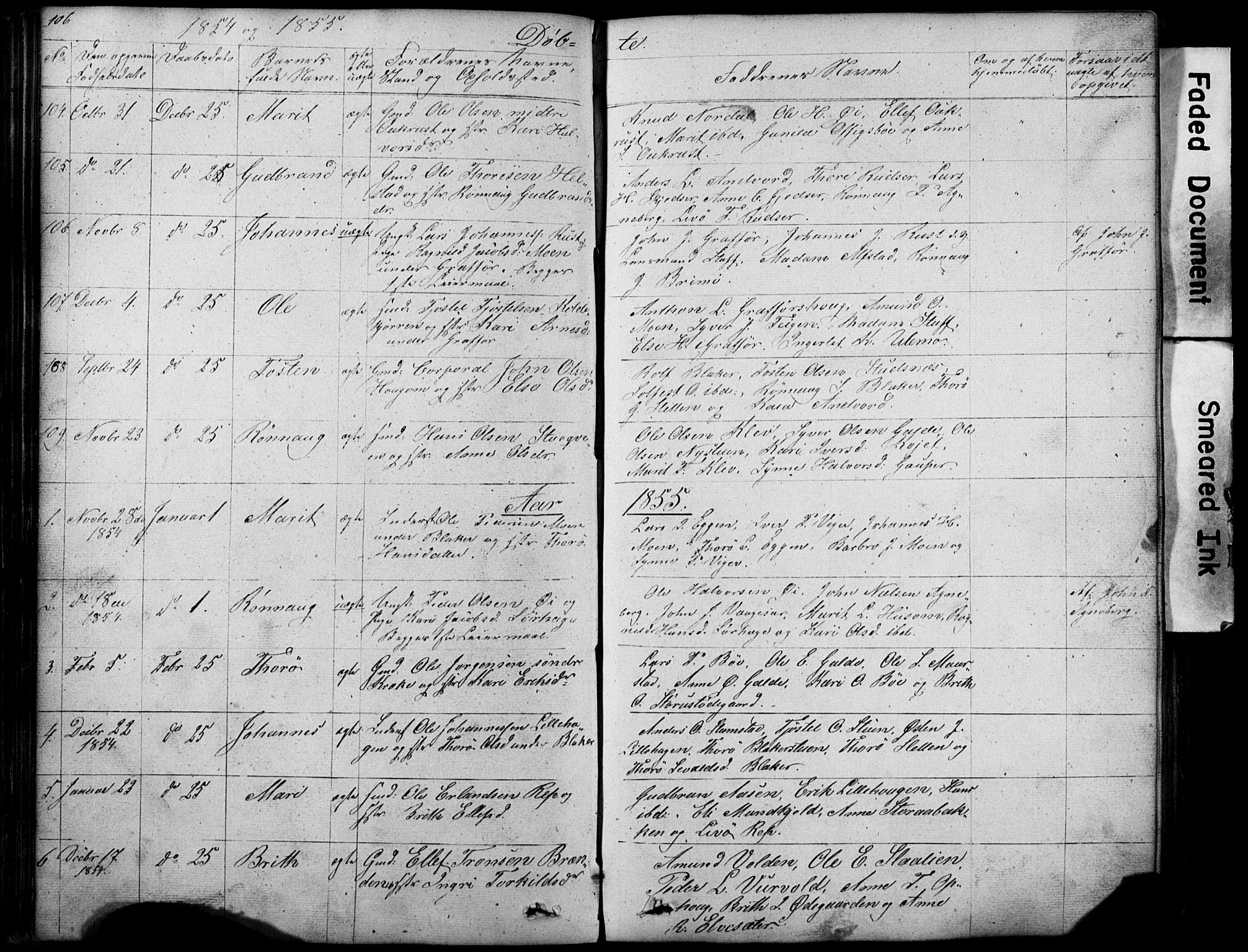 Lom prestekontor, SAH/PREST-070/L/L0012: Parish register (copy) no. 12, 1845-1873, p. 106-107
