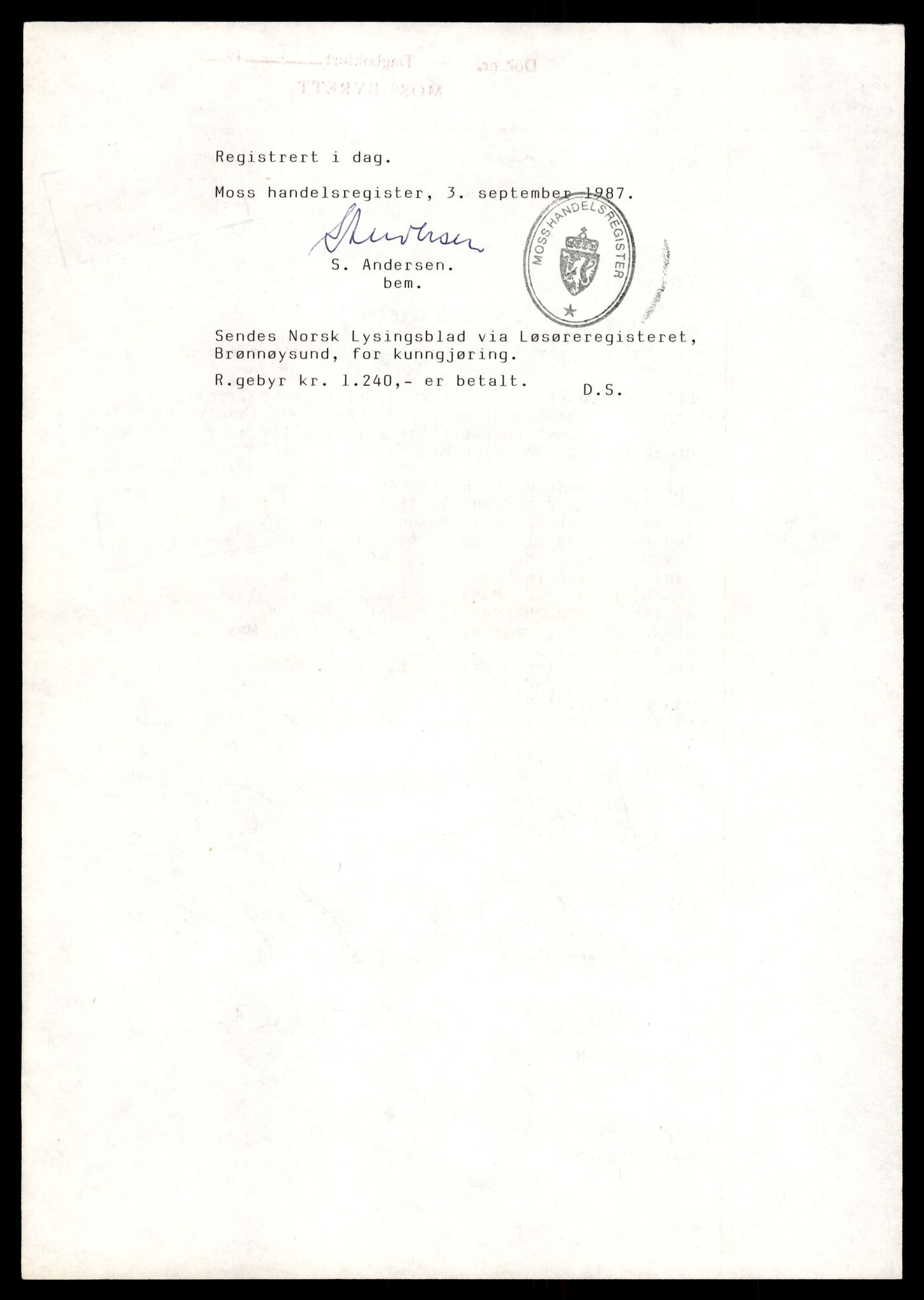 Moss tingrett, AV/SAT-A-10063/K/Ka/Kab/L0027: Slettede og konverterte firmaer, Moss Spa - Moss Var, 1890-1943, p. 2