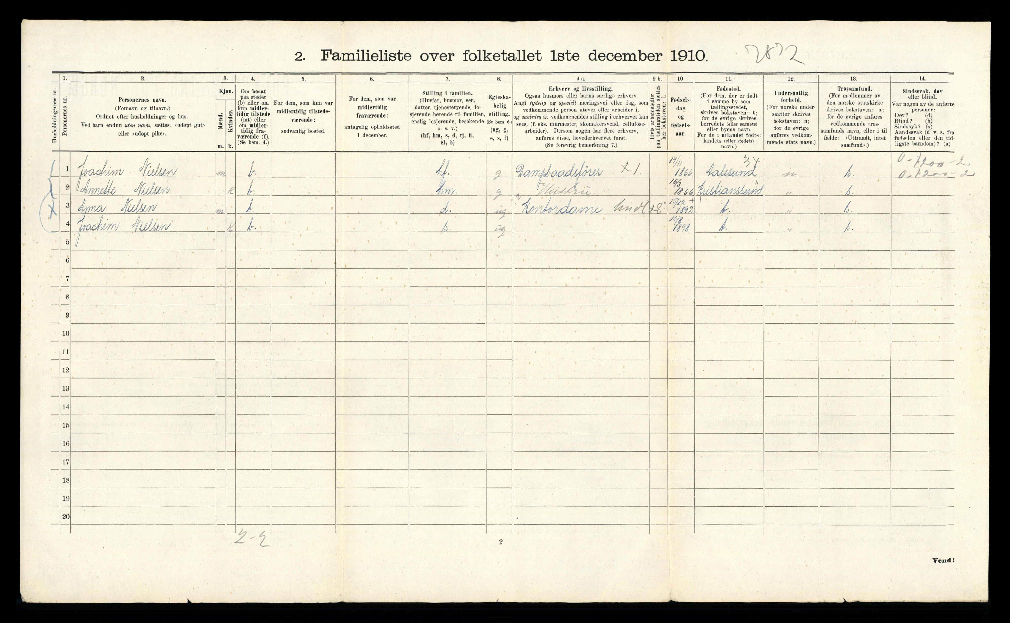 RA, 1910 census for Bergen, 1910, p. 36432