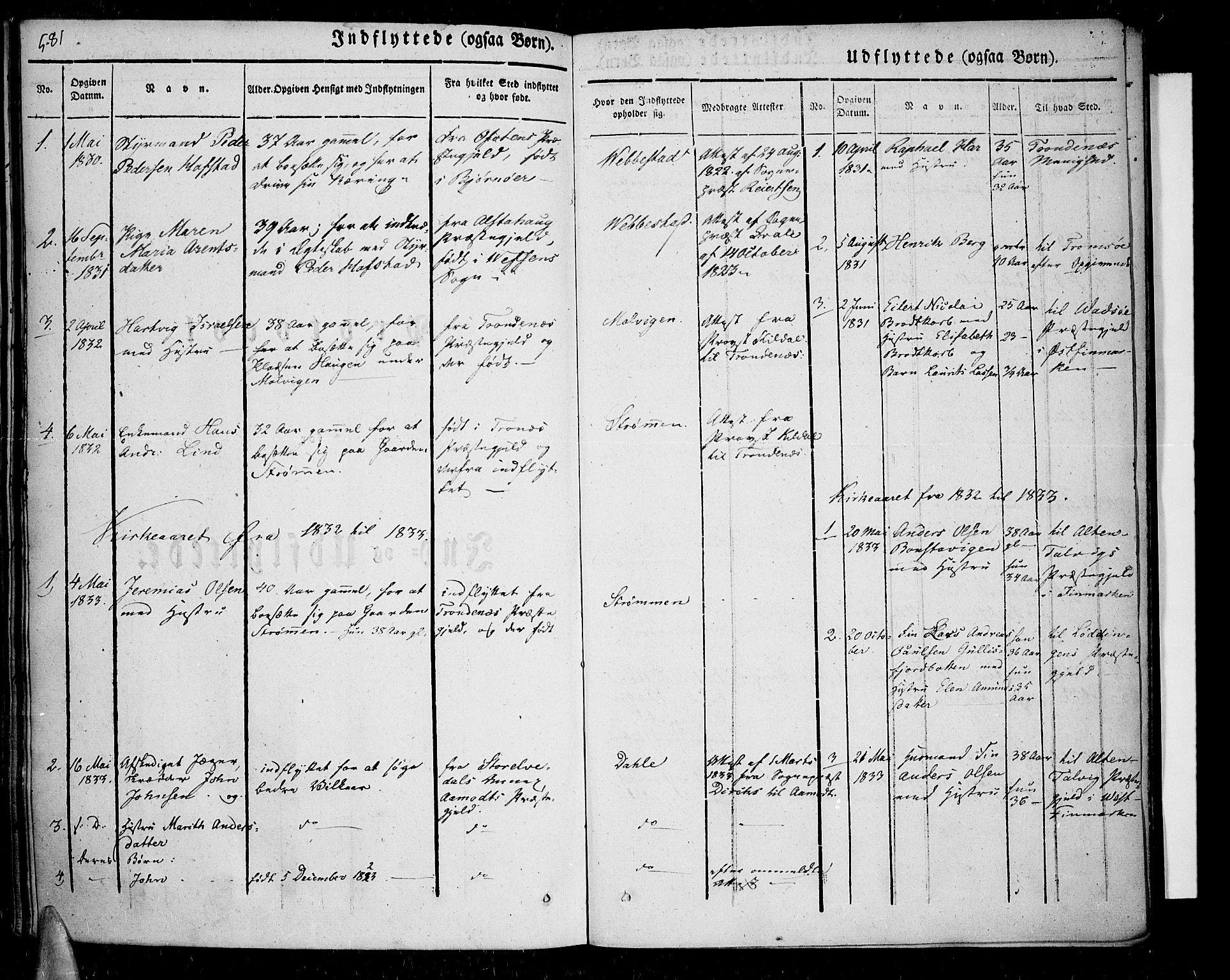 Kvæfjord sokneprestkontor, AV/SATØ-S-1323/G/Ga/Gaa/L0003kirke: Parish register (official) no. 3, 1830-1857, p. 581