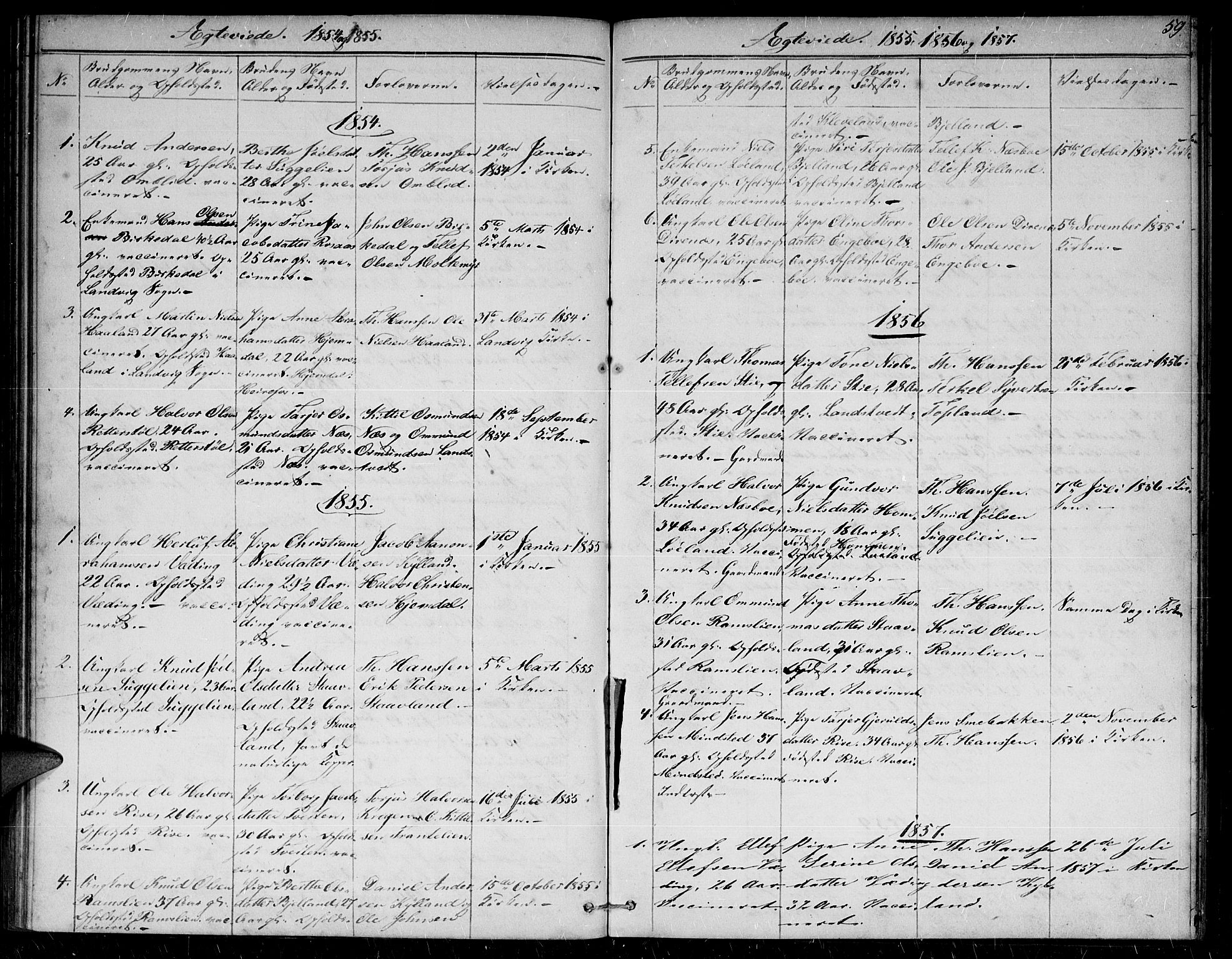 Herefoss sokneprestkontor, SAK/1111-0019/F/Fb/Fba/L0001: Parish register (copy) no. B 1, 1851-1868, p. 59