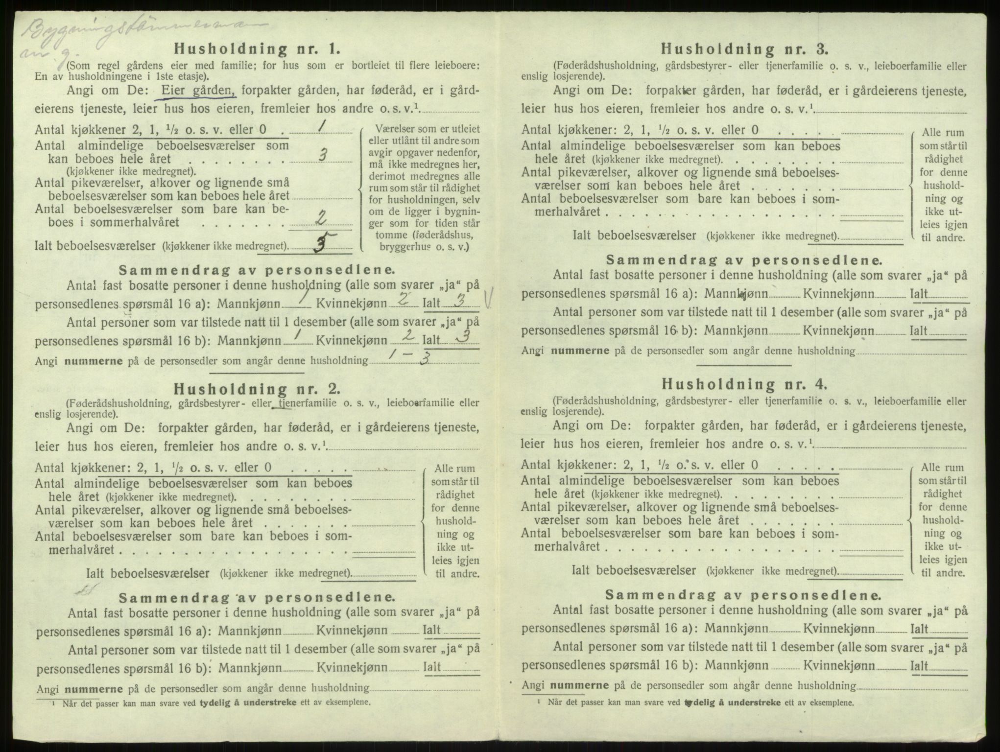 SAB, 1920 census for Hosanger, 1920, p. 431