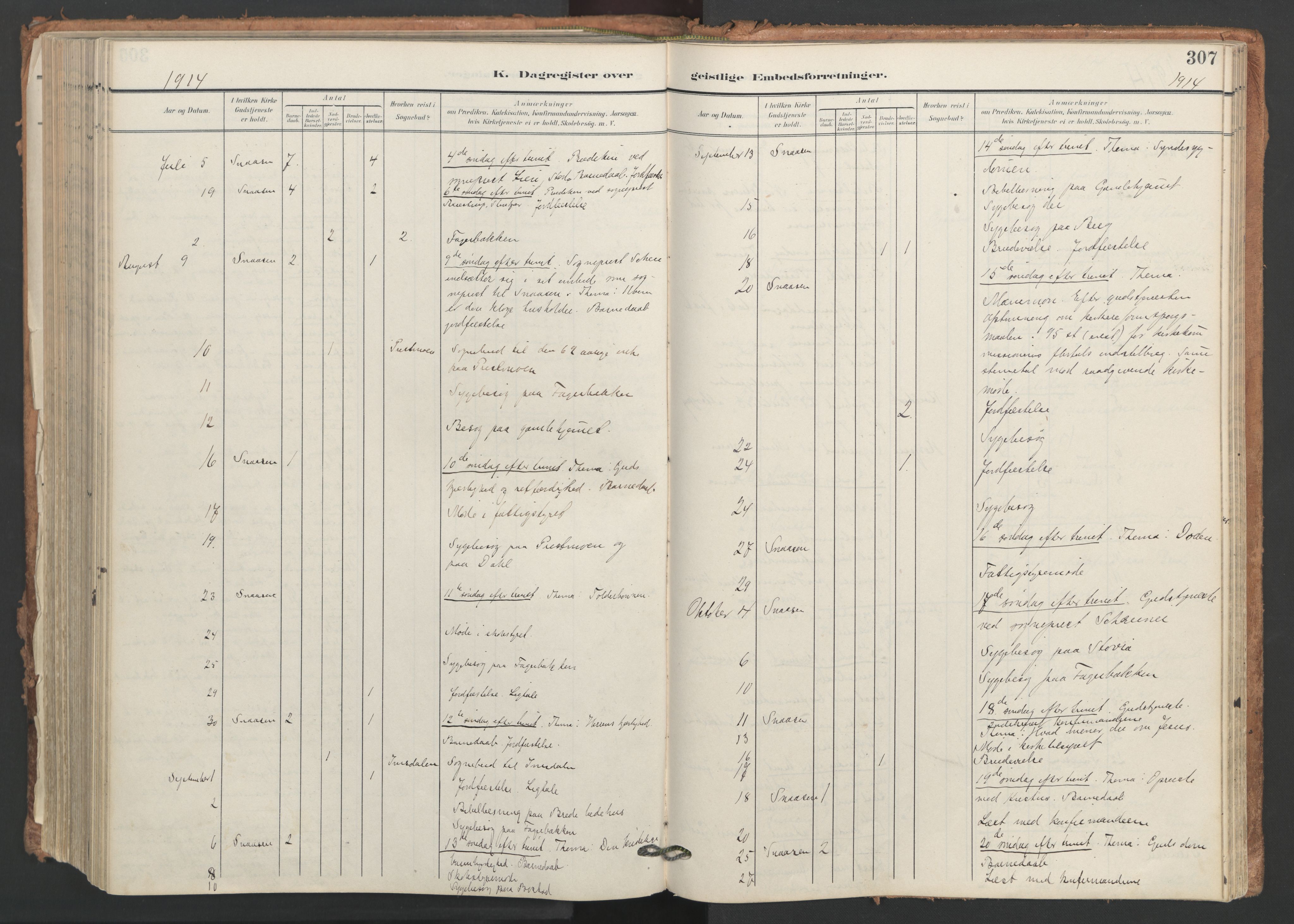 Ministerialprotokoller, klokkerbøker og fødselsregistre - Nord-Trøndelag, SAT/A-1458/749/L0477: Parish register (official) no. 749A11, 1902-1927, p. 307