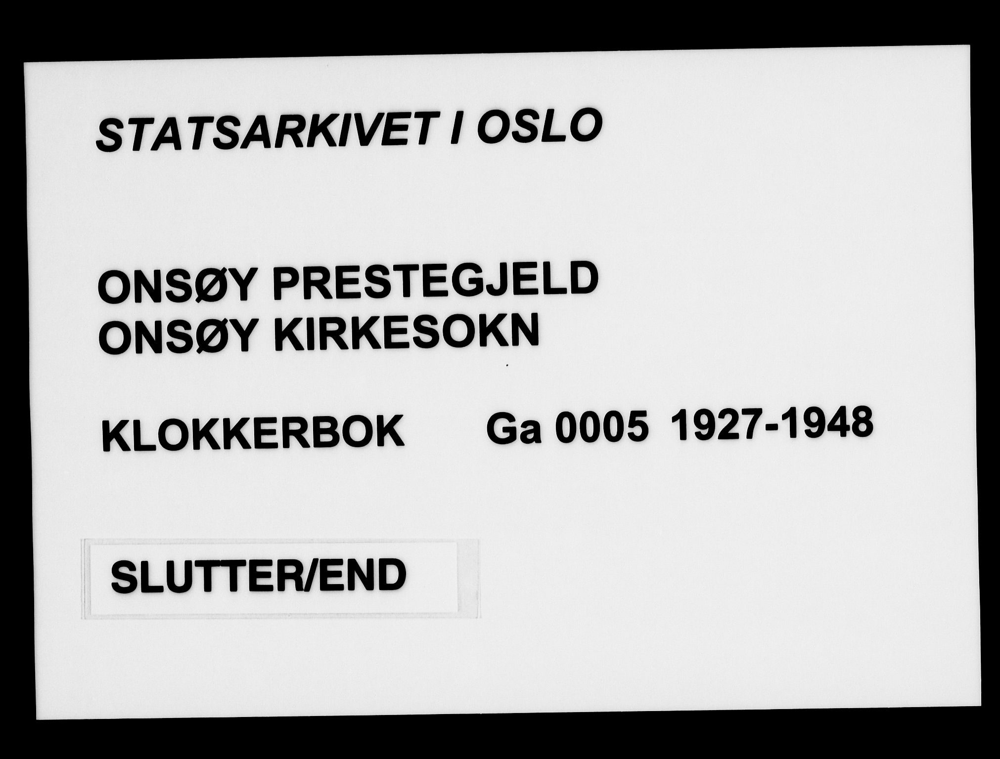 Onsøy prestekontor Kirkebøker, AV/SAO-A-10914/G/Ga/L0005: Parish register (copy) no. I 5, 1927-1948